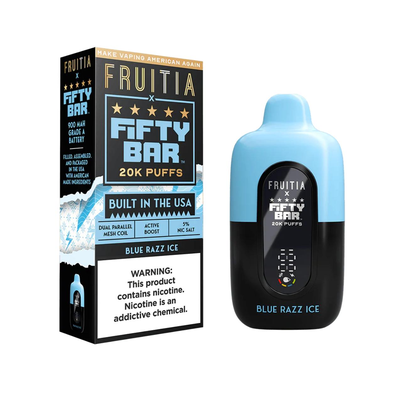 Fruitia x Fifty Bar 20000 Puff Disposable Blue Razz Ice