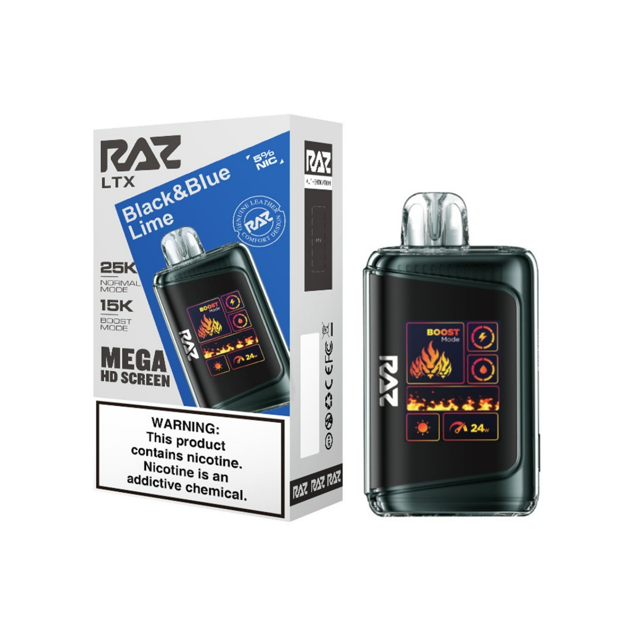 Geek Vape Raz LTX 25K Puff Disposable-Black & Blue Lime Geek Vape Raz LTX 25K Puff Disposable-Black & Blue Lime