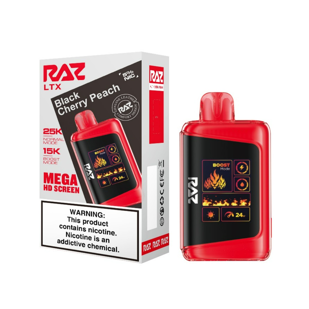 Geek Vape Raz LTX 25K Puff Disposable Black Cherry Peach Geek Vape Raz LTX 25K Puff Disposable Black Cherry Peach