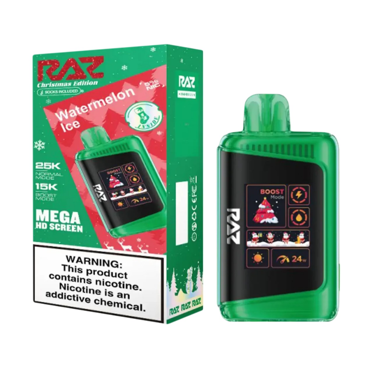 Geek Vape Raz LTX 25K Puff Disposable Christmas Edition - Watermelon Ice Geek Vape Raz LTX 25K Puff Disposable Christmas Edition - Watermelon Ice