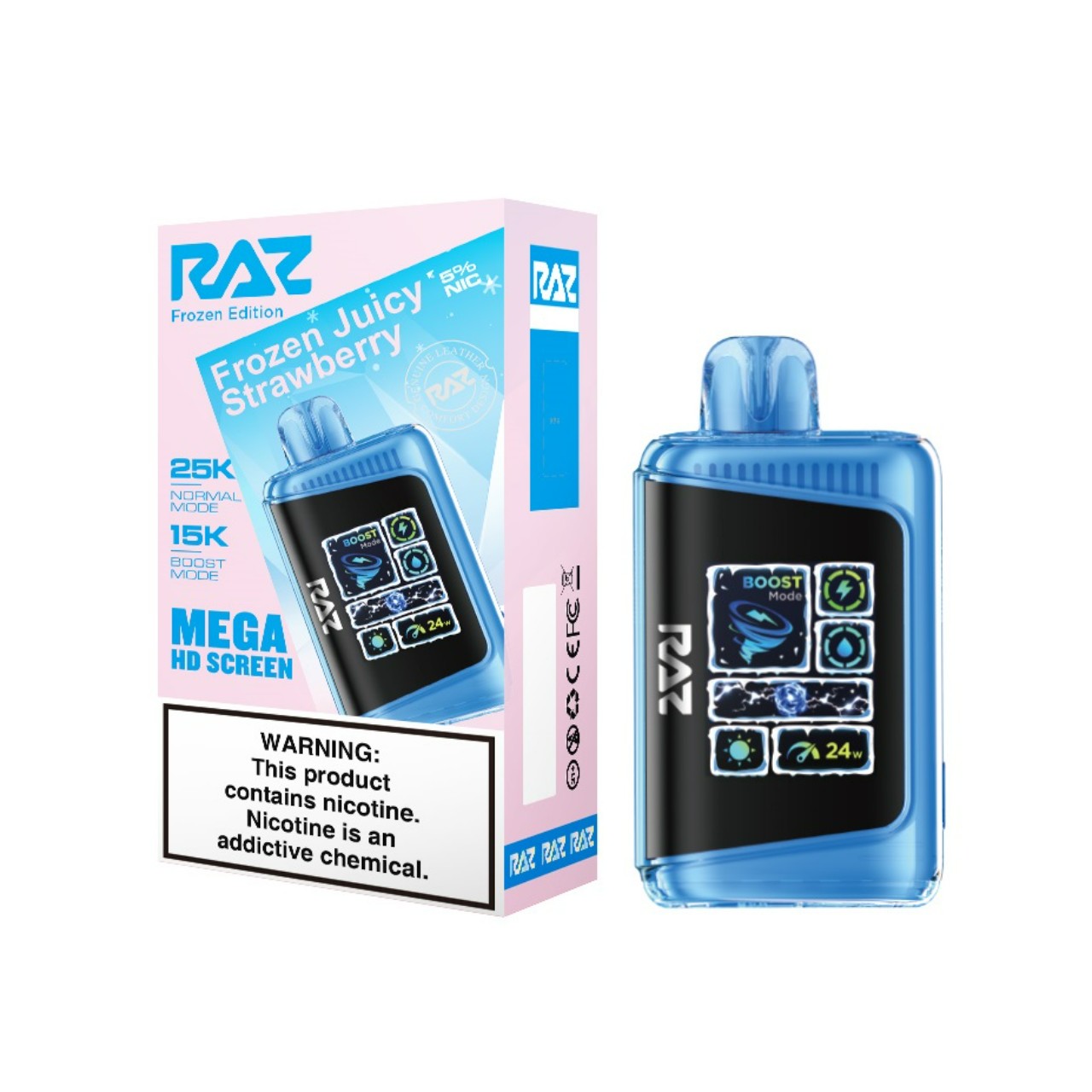Geek Vape Raz LTX 25K Puff Disposable Frozen Juicy Strawberry Geek Vape Raz LTX 25K Puff Disposable Frozen Juicy Strawberry