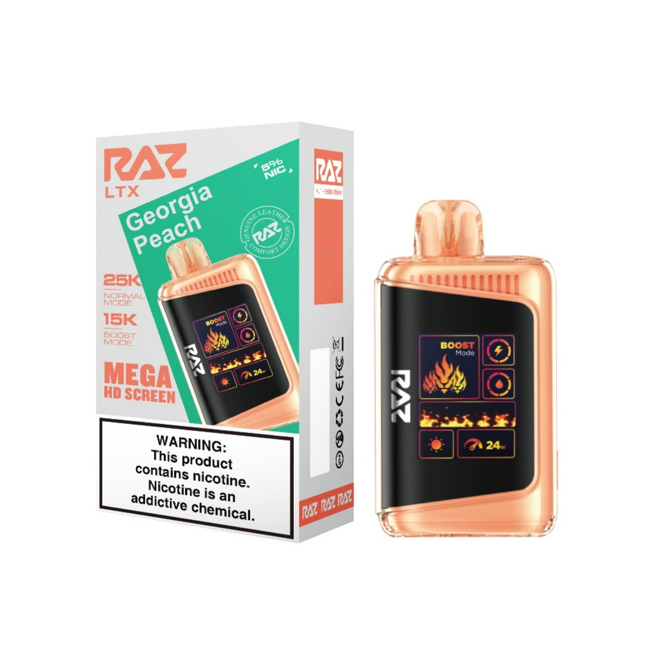 Geek Vape Raz LTX 25K Puff Disposable Georgia Peach Geek Vape Raz LTX 25K Puff Disposable Georgia Peach