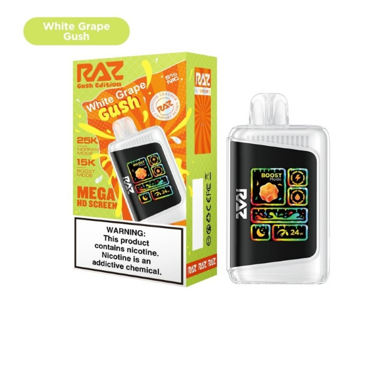 Geek Vape Raz LTX 25K Puff Disposable Gush Edition White Grape Gush Geek Vape Raz LTX 25K Puff Disposable Gush Edition White Grape Gush