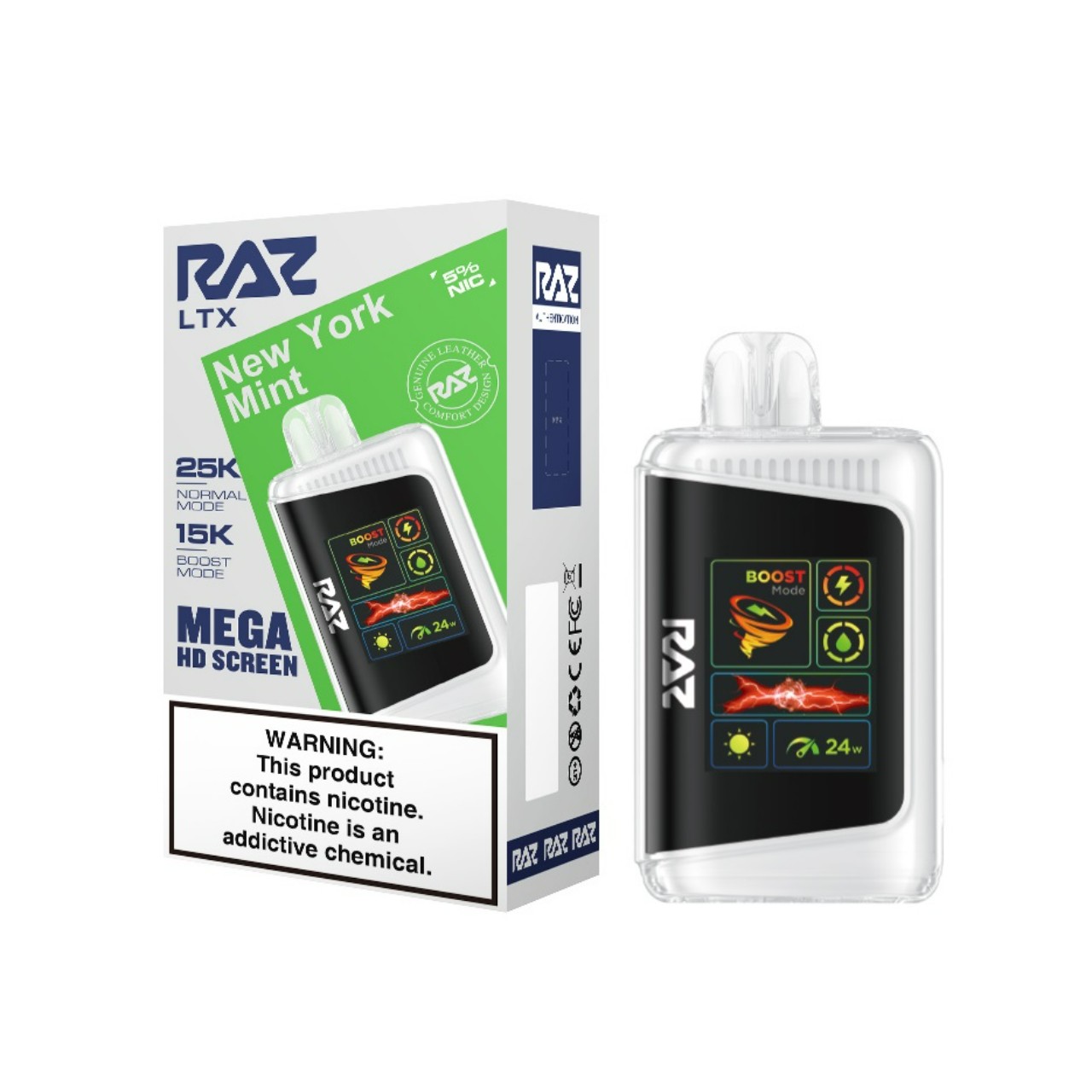 Geek Vape Raz LTX 25K Puff Disposable New York Mint Geek Vape Raz LTX 25K Puff Disposable New York Mint