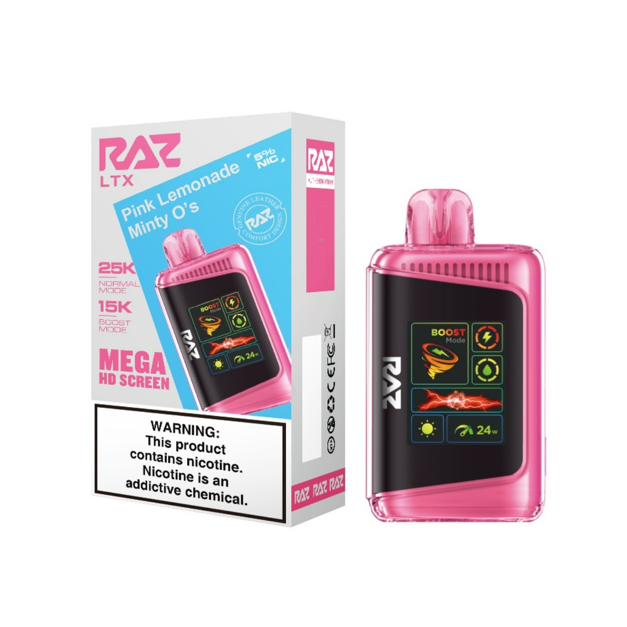 Geek Vape Raz LTX 25K Puff Disposable Pink Lemonade Minty O’s Geek Vape Raz LTX 25K Puff Disposable Pink Lemonade Minty O’s