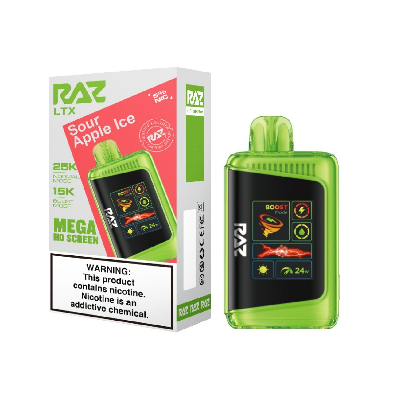 Geek Vape Raz LTX 25K Puff Disposable Sour Apple Ice Geek Vape Raz LTX 25K Puff Disposable Sour Apple Ice
