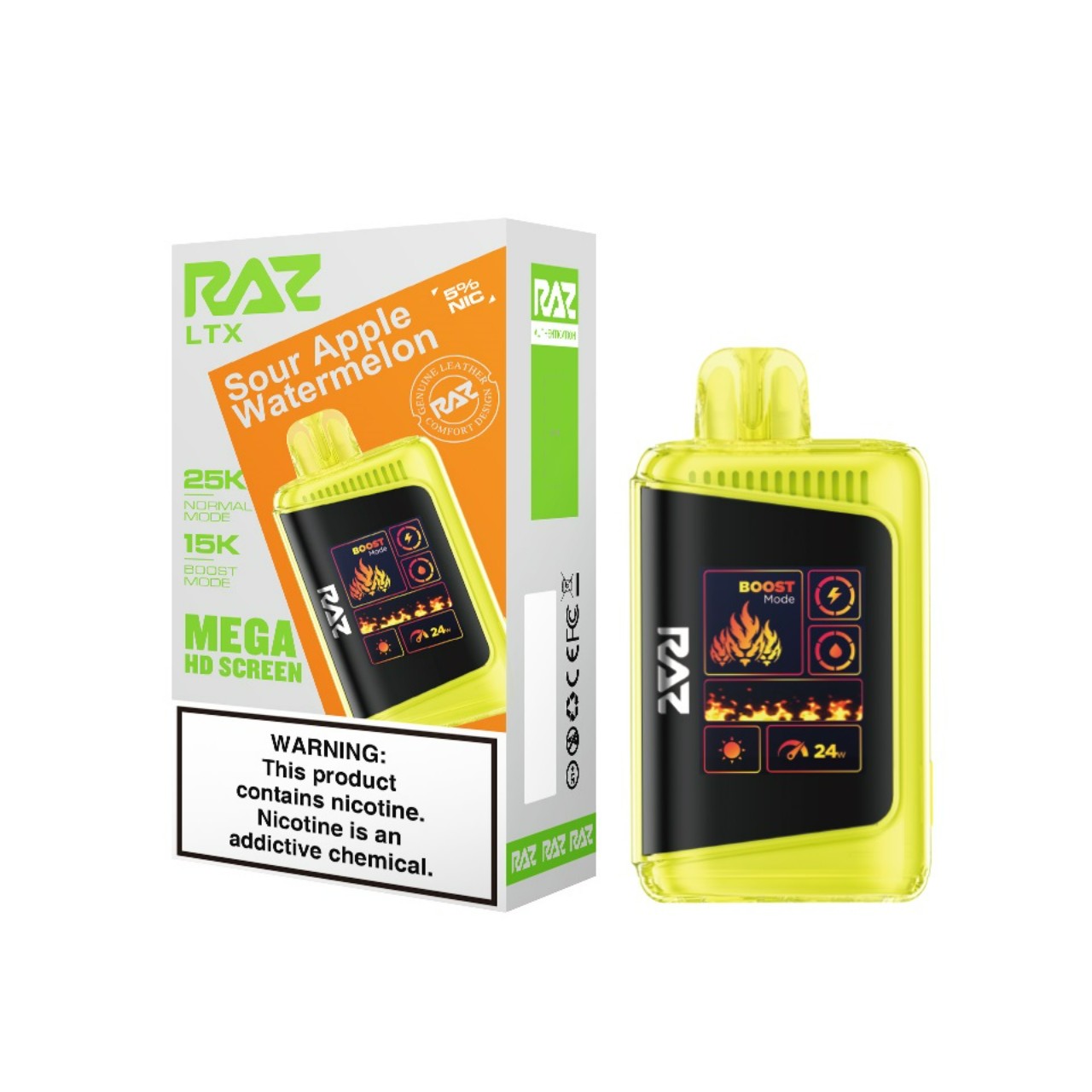 Geek Vape Raz LTX 25K Puff Disposable Sour Apple Watermelon Geek Vape Raz LTX 25K Puff Disposable Sour Apple Watermelon