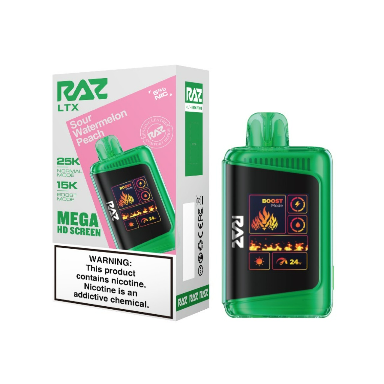Geek Vape Raz LTX 25K Puff Disposable Sour Watermelon Peach Geek Vape Raz LTX 25K Puff Disposable Sour Watermelon Peach