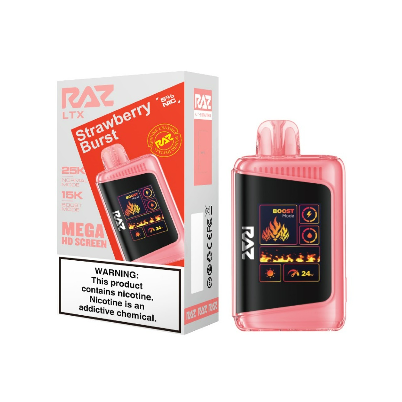 Geek Vape Raz LTX 25K Puff Disposable Strawberry Burst Geek Vape Raz LTX 25K Puff Disposable Strawberry Burst