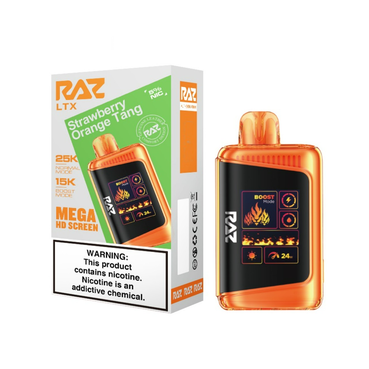 Geek Vape Raz LTX 25K Puff Disposable Strawberry Orange Tang Geek Vape Raz LTX 25K Puff Disposable Strawberry Orange Tang