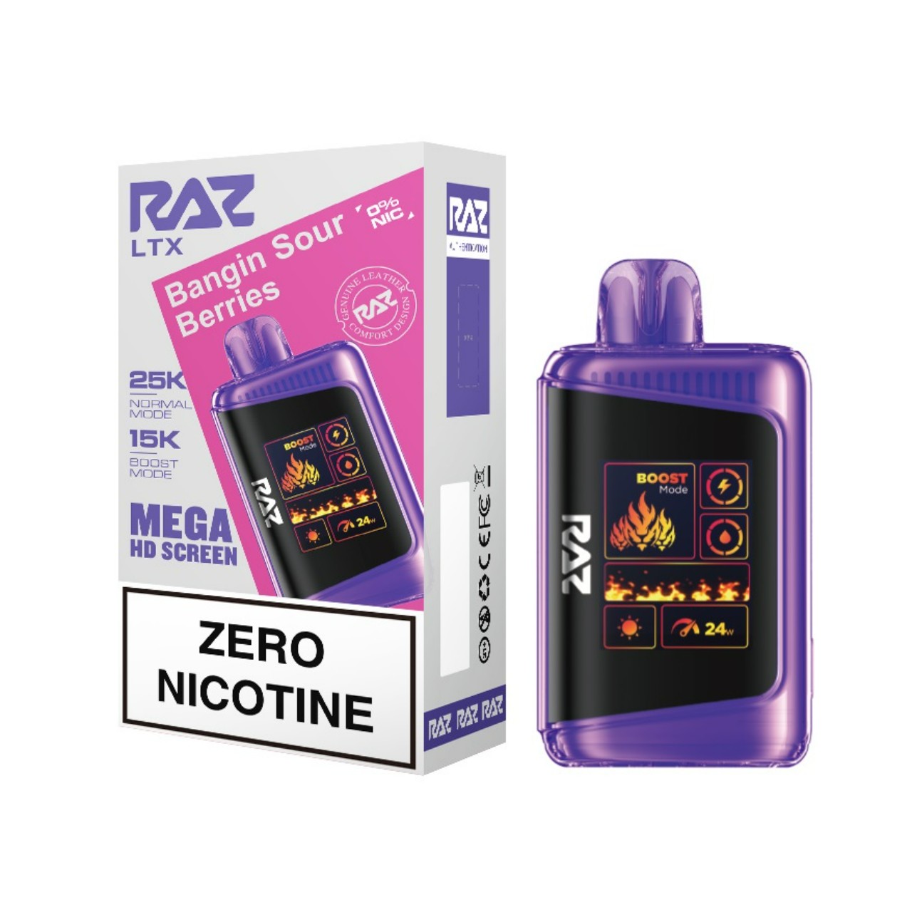Geek Vape Raz LTX 25K Puff Zero Nicotine Disposable Bangin Sour Berries