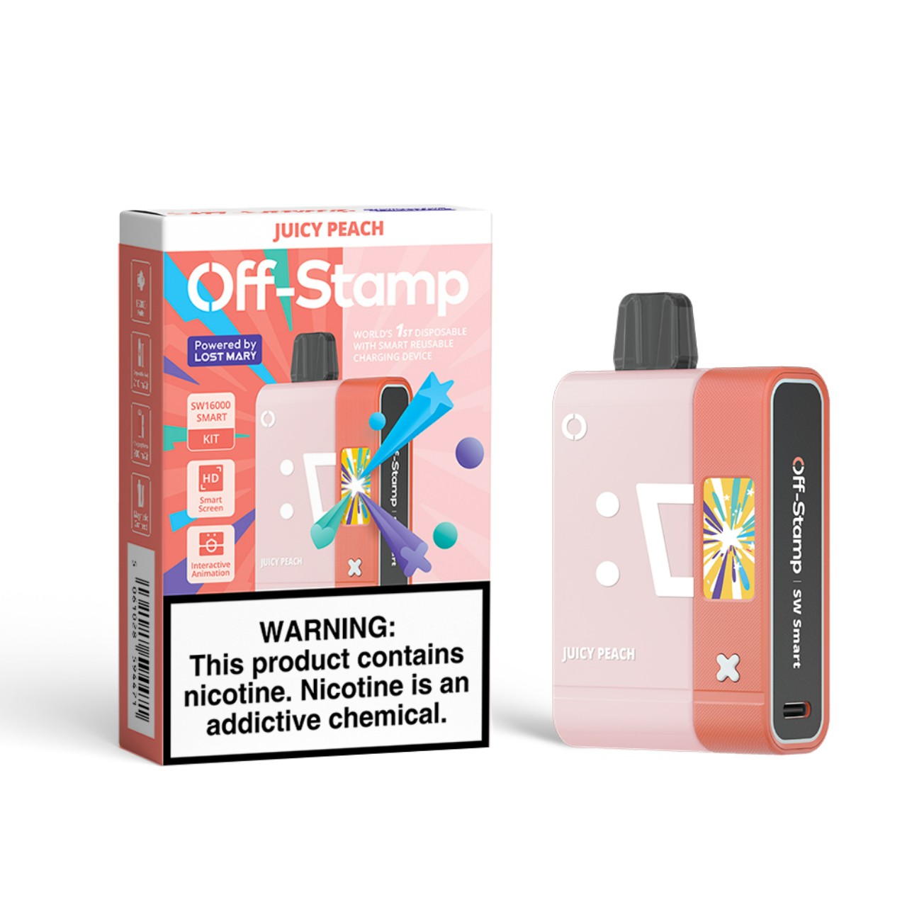 Off Stamp SW16000 16000 Puff Disposable Pink Juicy Peach Off Stamp SW16000 16000 Puff Disposable Pink Juicy Peach
