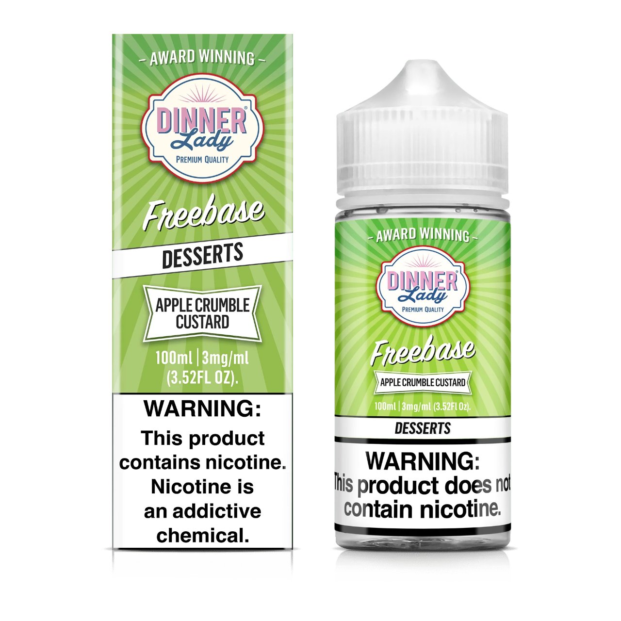 Dinner Lady Apple Crumble Custard 100ml E-Juice 3mg Dinner Lady Apple Crumble Custard 100ml E-Juice 3mg