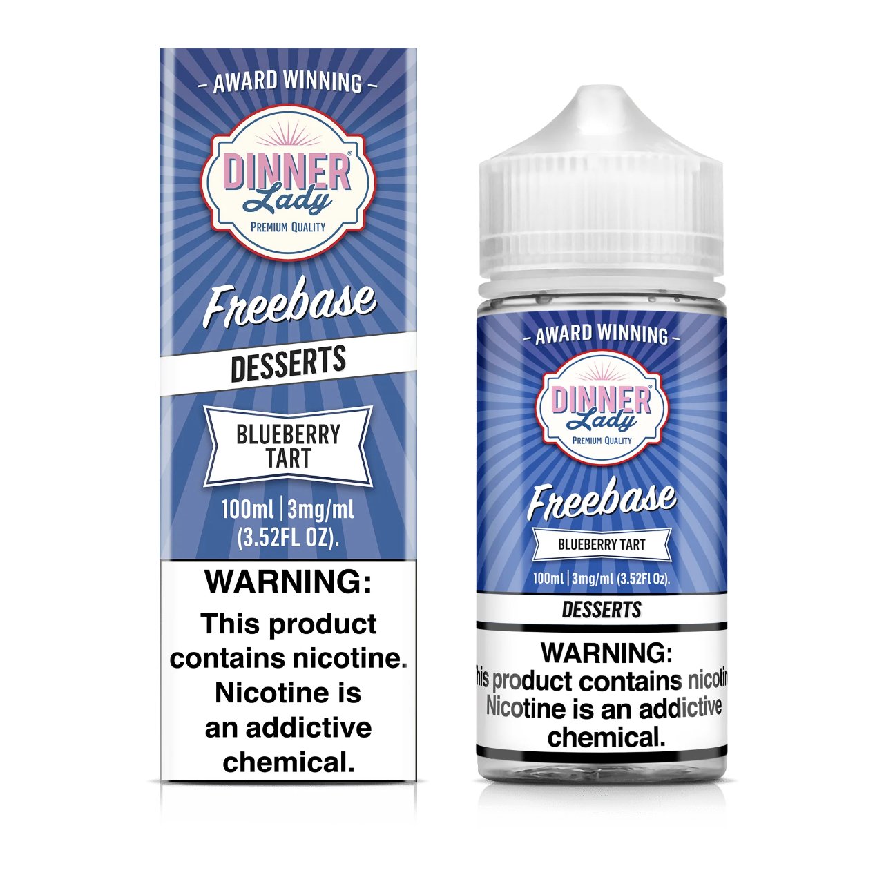 Dinner Lady Blueberry Tart 100ml E-Juice 3mg Dinner Lady Blueberry Tart 100ml E-Juice 3mg