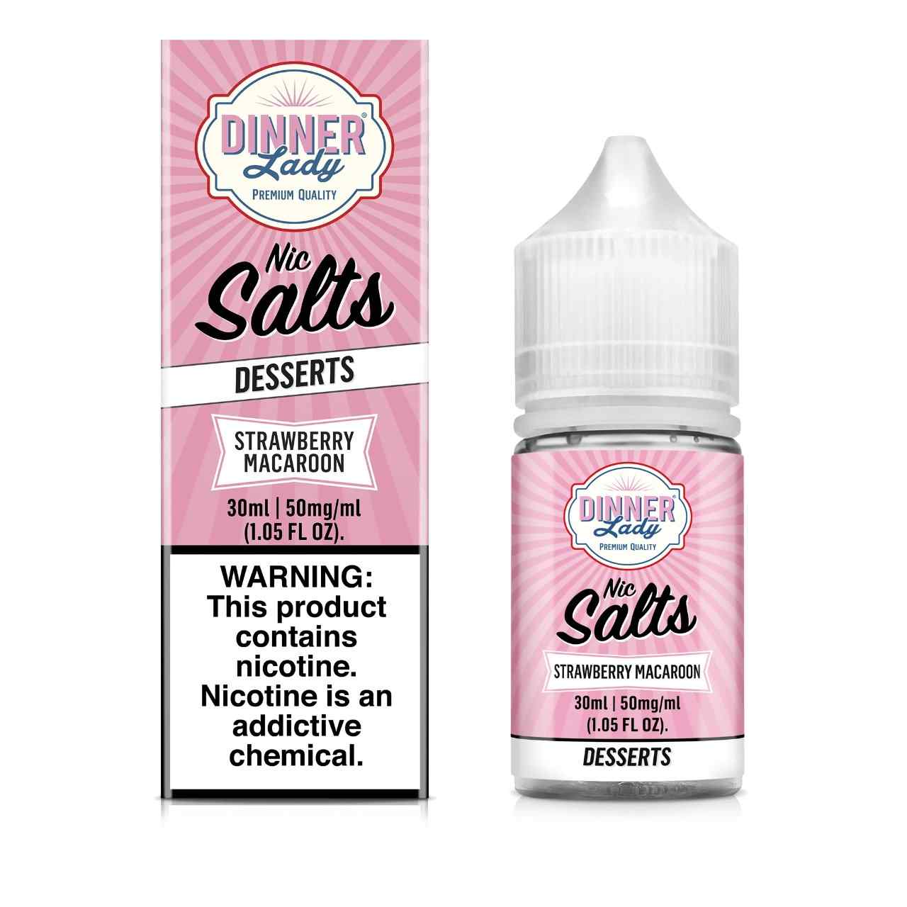 Dinner Lady Salts Strawberry Macaroon 30ml E-Juice 50mg Dinner Lady Salts Strawberry Macaroon 30ml E-Juice 50mg