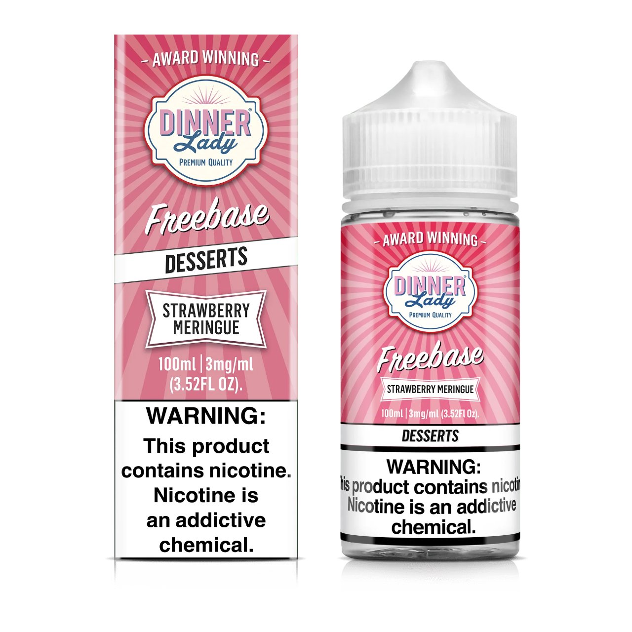 Dinner Lady Strawberry Meringue 100ml E-Juice 3mg Dinner Lady Strawberry Meringue 100ml E-Juice 3mg