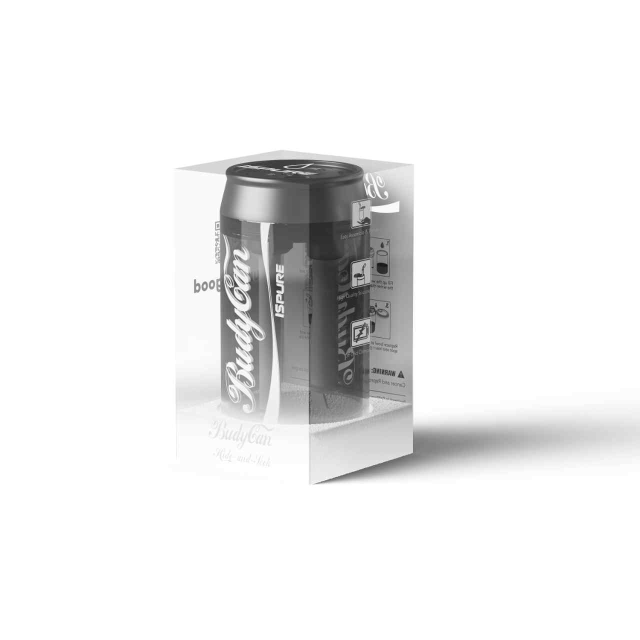 Ispure BudyCan Water Pipe-Packaging Black