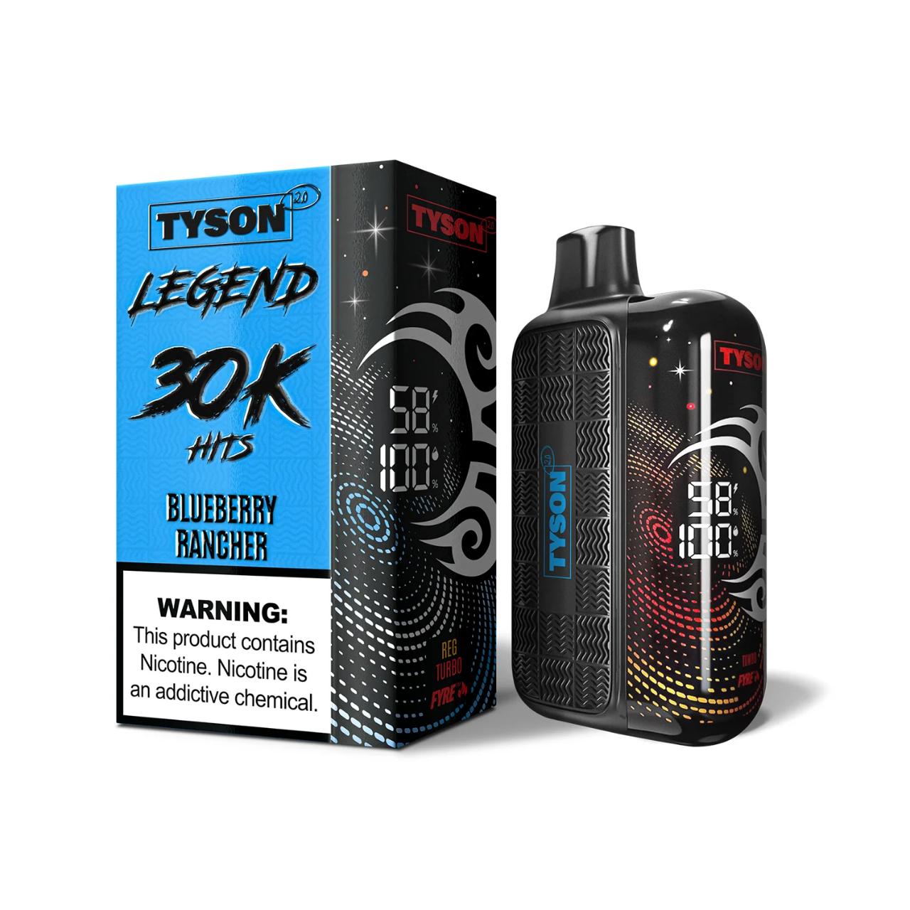 Tyson 2.0 Legend 30K Puff Disposable Blueberry Rancher Tyson 2.0 Legend 30K Puff Disposable Blueberry Rancher