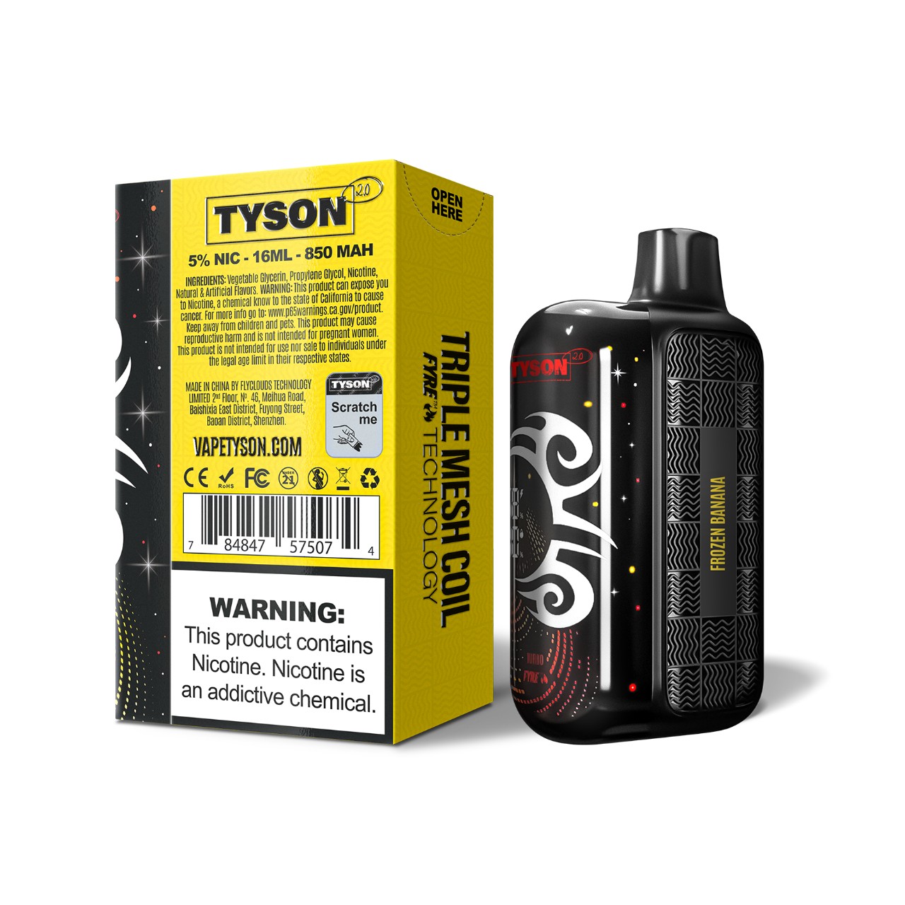 Tyson 2.0 Legend 30K Puff Disposable FROZEN-BANANA BOX Tyson 2.0 Legend 30K Puff Disposable FROZEN-BANANA BOX