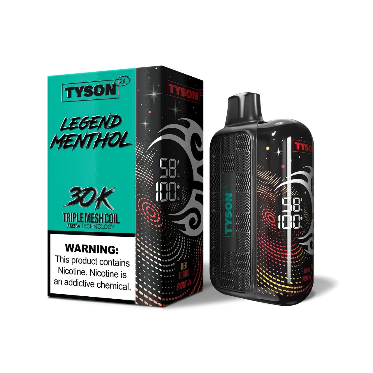 Tyson 2.0 Legend 30K Puff Disposable Menthol Green Tyson 2.0 Legend 30K Puff Disposable Menthol Green