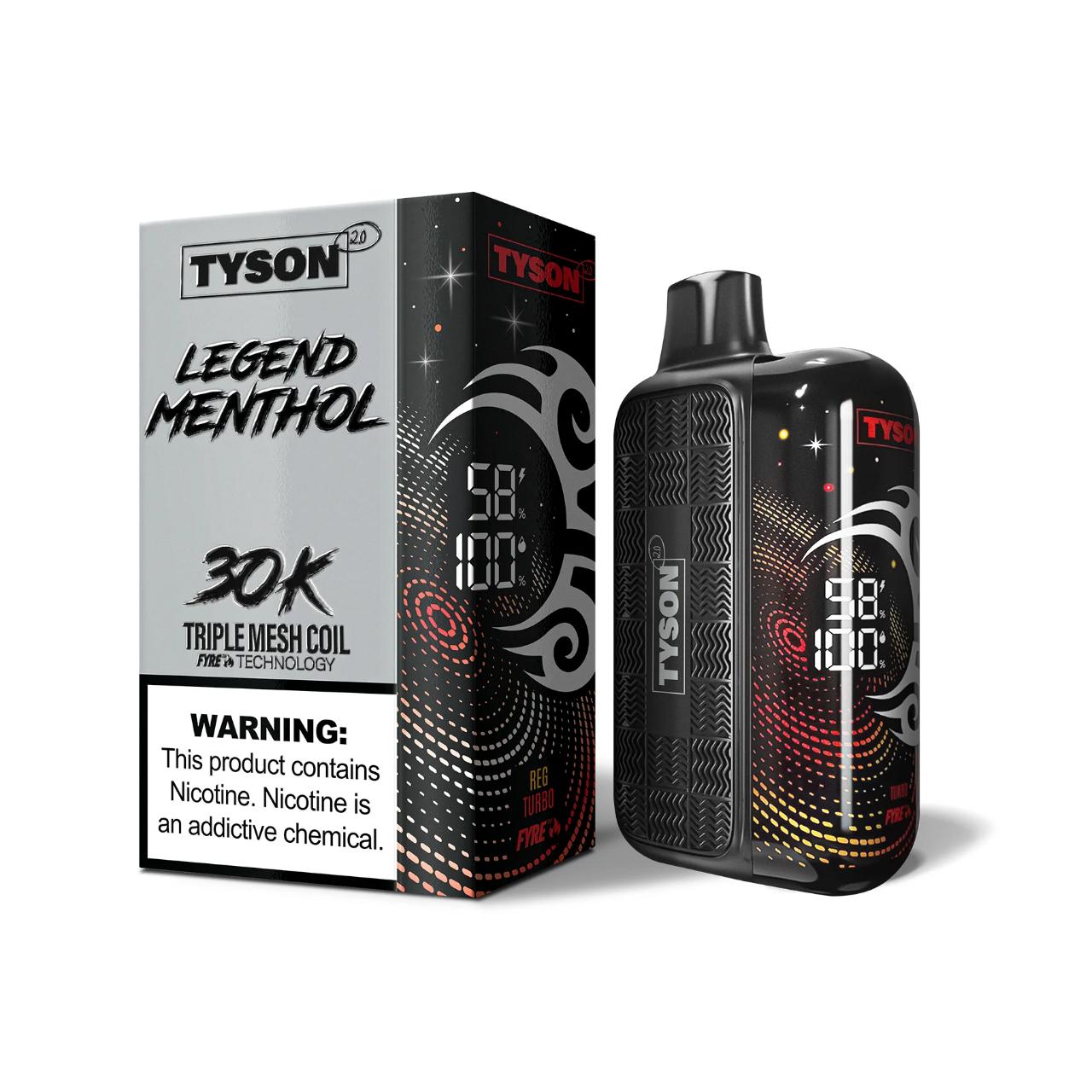 Tyson 2.0 Legend 30K Puff Disposable Menthol Silver Tyson 2.0 Legend 30K Puff Disposable Menthol Silver