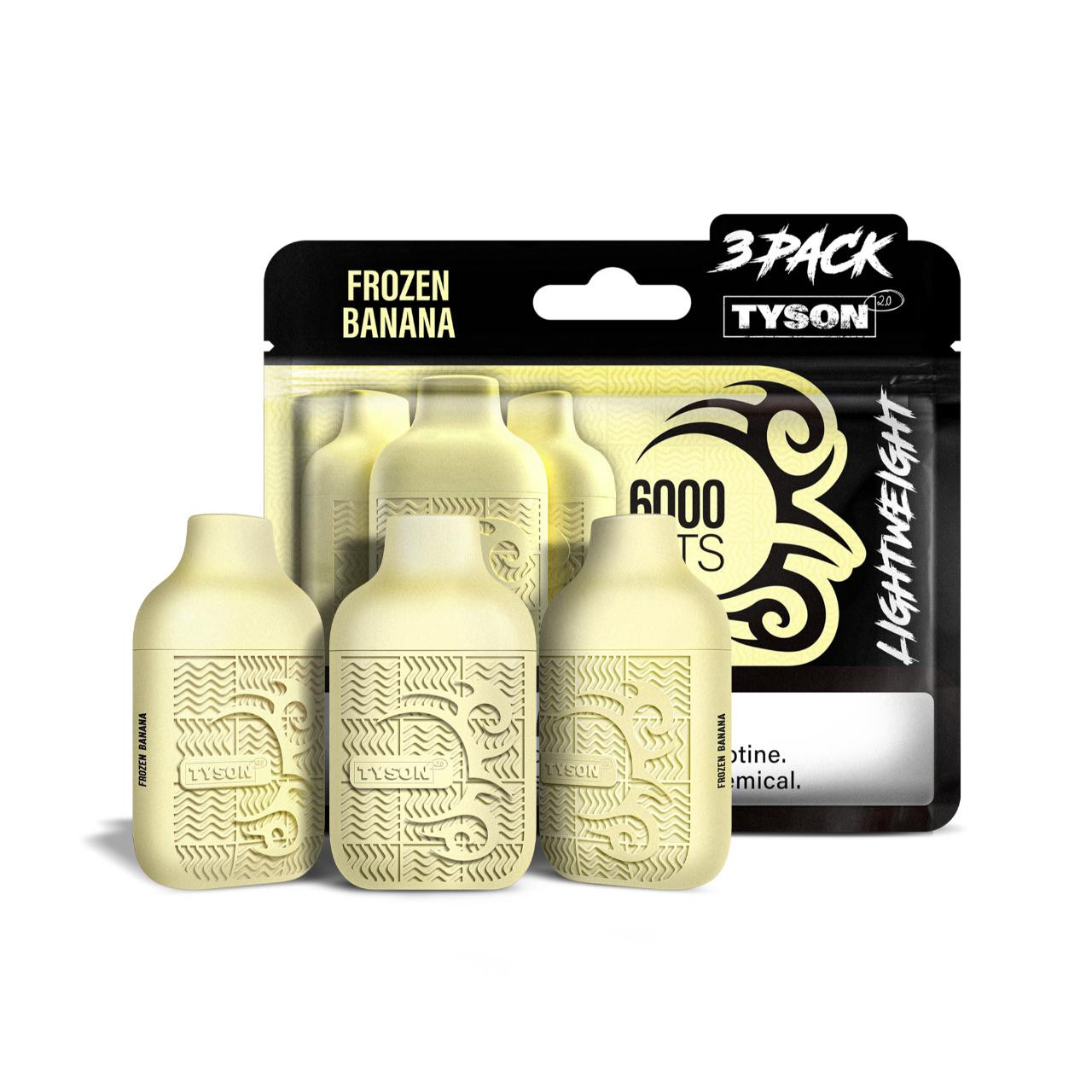 Tyson 2.0 Lightweight Disposable Pack of 3-Frozen Banana Tyson 2.0 Lightweight Disposable Pack of 3-Frozen Banana