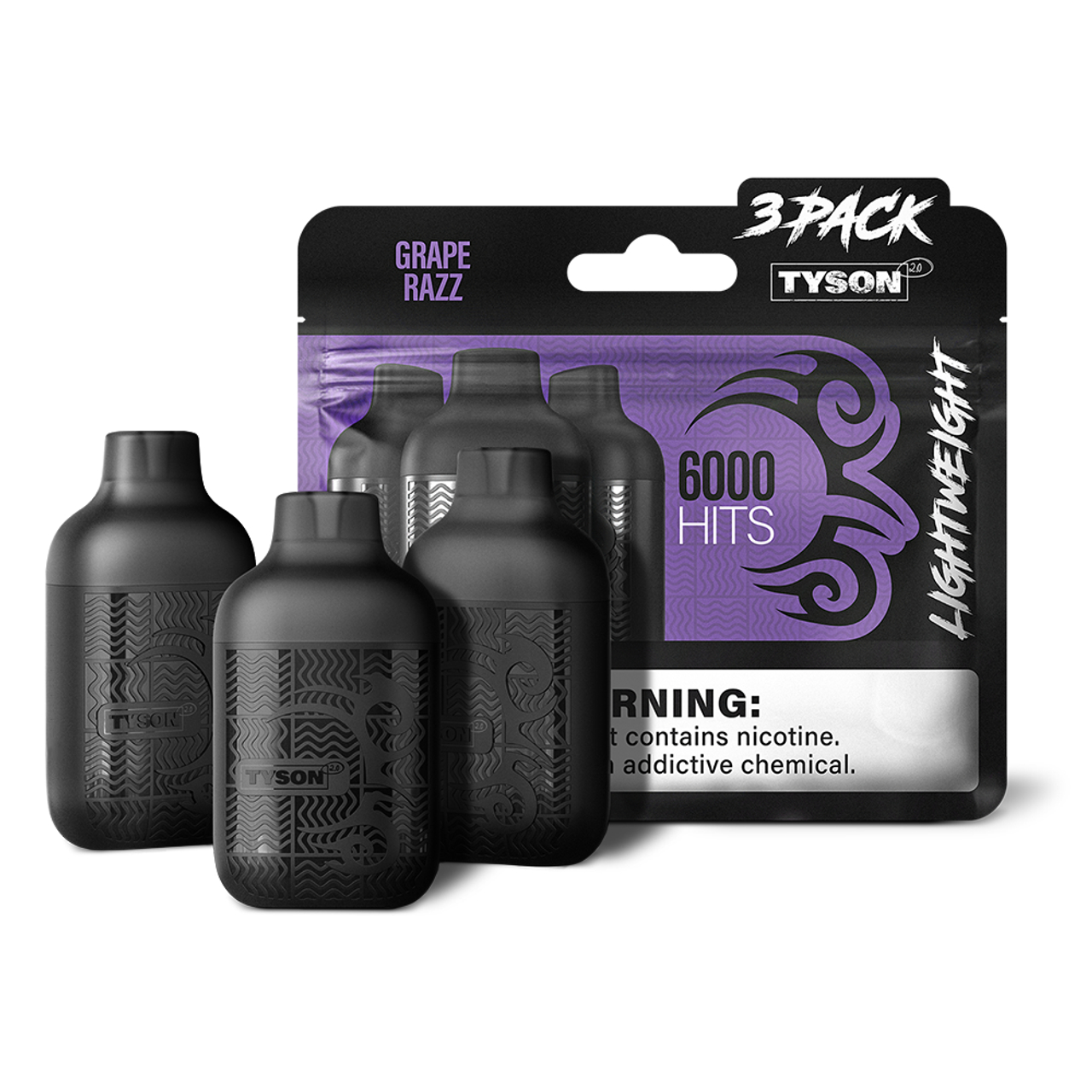 Tyson 2.0 Lightweight Disposable Pack of 3-Grape Razz Tyson 2.0 Lightweight Disposable Pack of 3-Grape Razz