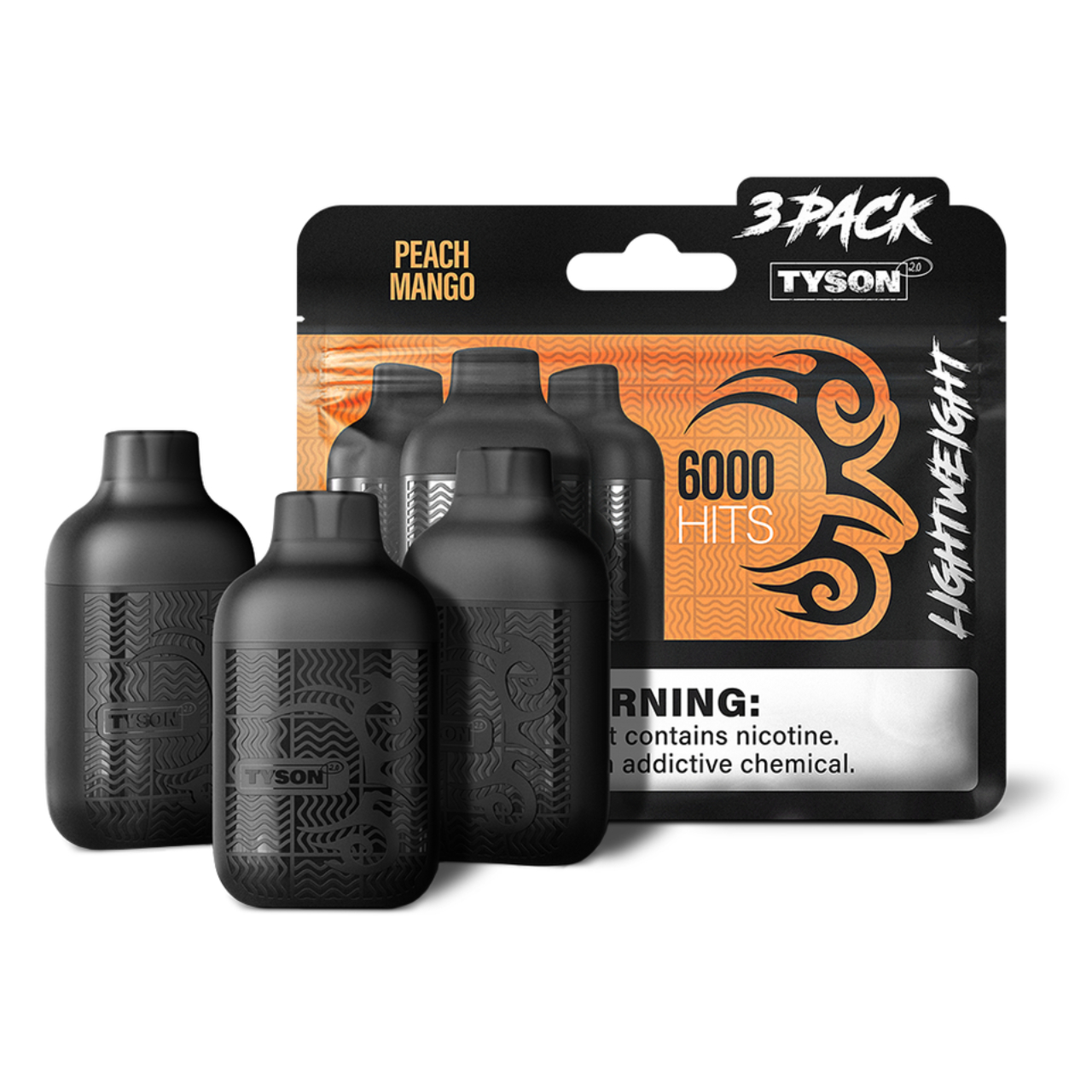 Tyson 2.0 Lightweight Disposable Pack of 3-Peach Mango Tyson 2.0 Lightweight Disposable Pack of 3-Peach Mango