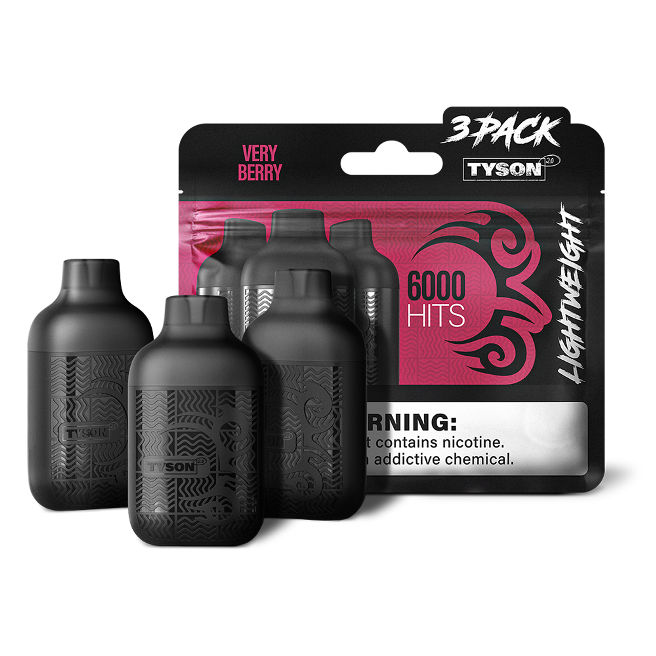 Tyson 2.0 Lightweight Disposable Pack of 3-Very Berry Tyson 2.0 Lightweight Disposable Pack of 3-Very Berry