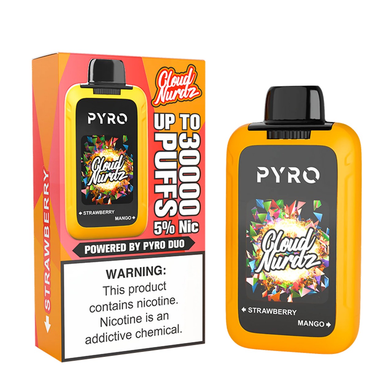 Pyro Duo x Cloud Nurdz 30K Puff Disposable Strawberry Mango Pyro Duo x Cloud Nurdz 30K Puff Disposable Strawberry Mango
