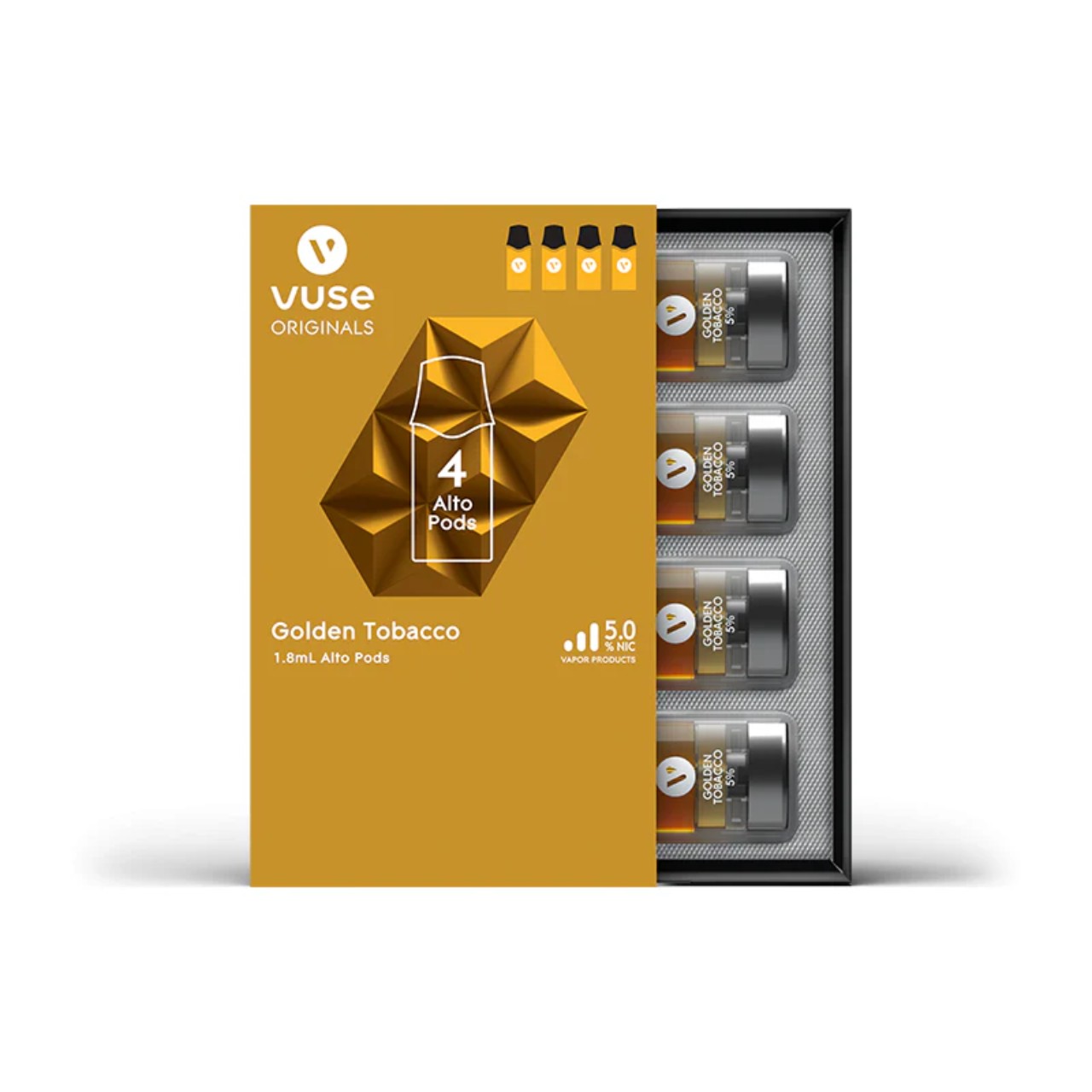 Vuse Alto Prefilled Replacement Pod 1.8ML - 4PK Golden Tobacco Vuse Alto Prefilled Replacement Pod 1.8ML - 4PK Golden Tobacco
