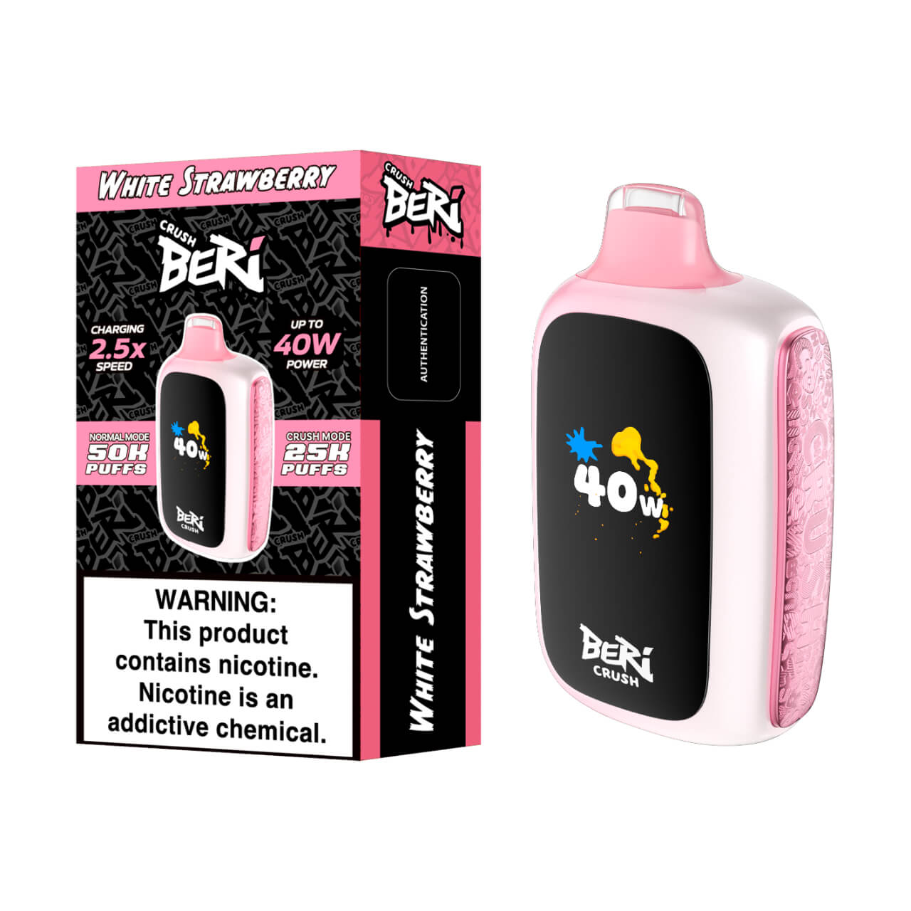 Beri Crush 50K Puff Disposable White Strawberrey
