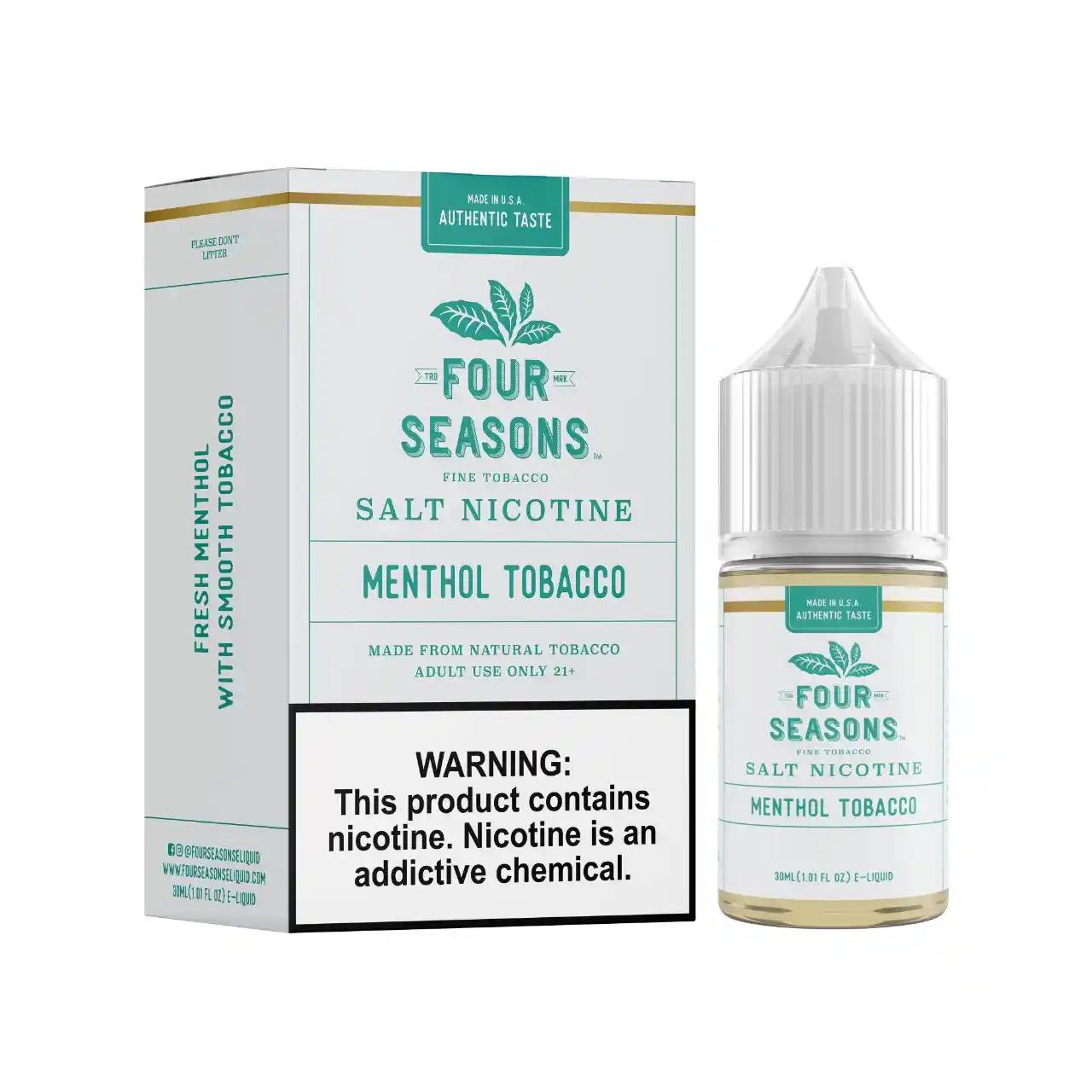 Four Seasons Menthol Tobacco Salt 30ml E-Juice Four Seasons Menthol Tobacco Salt 30ml E-Juice