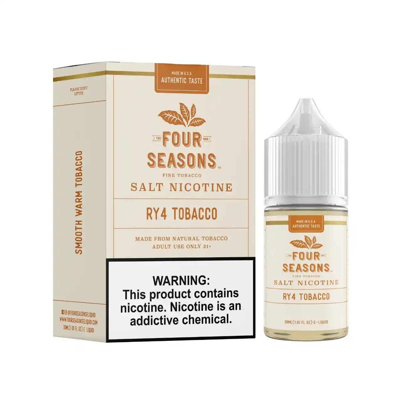 Four Seasons RY4 Tobacco Salt 30ml E-Juice Four Seasons RY4 Tobacco Salt 30ml E-Juice