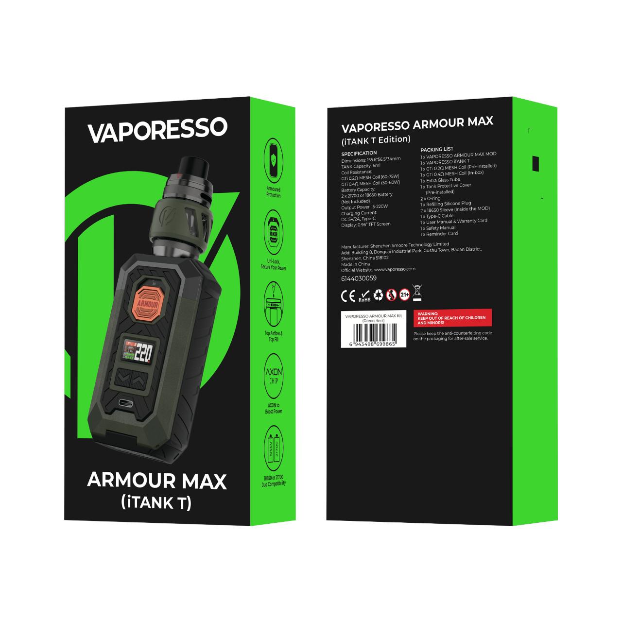 Vaporesso ARMOUR MAX Kit (iTANK T Edition) Box Vaporesso ARMOUR MAX Kit (iTANK T Edition) Box