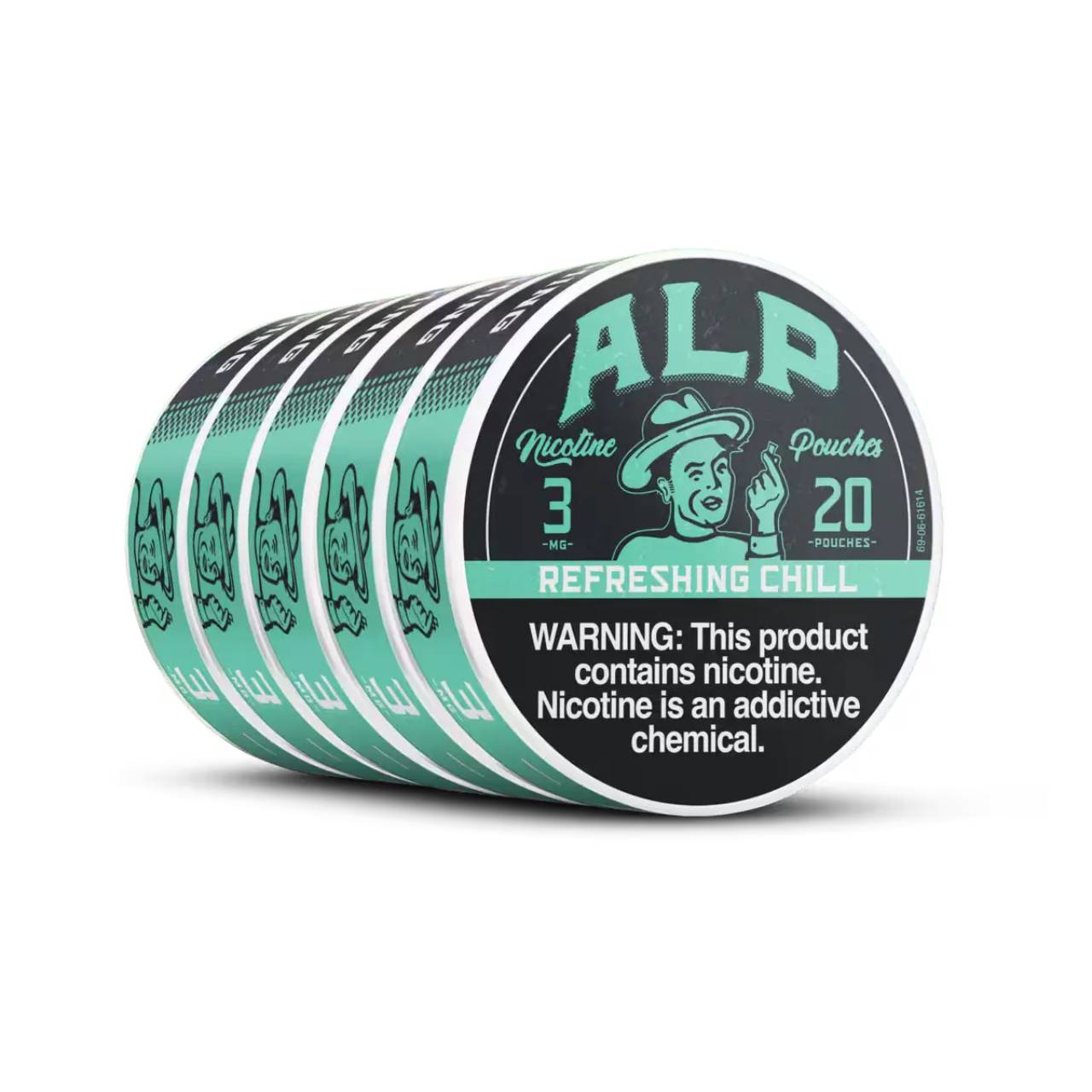 ALP Nicotine Pouches - 5PK Refreshing Chill 3MG Angle