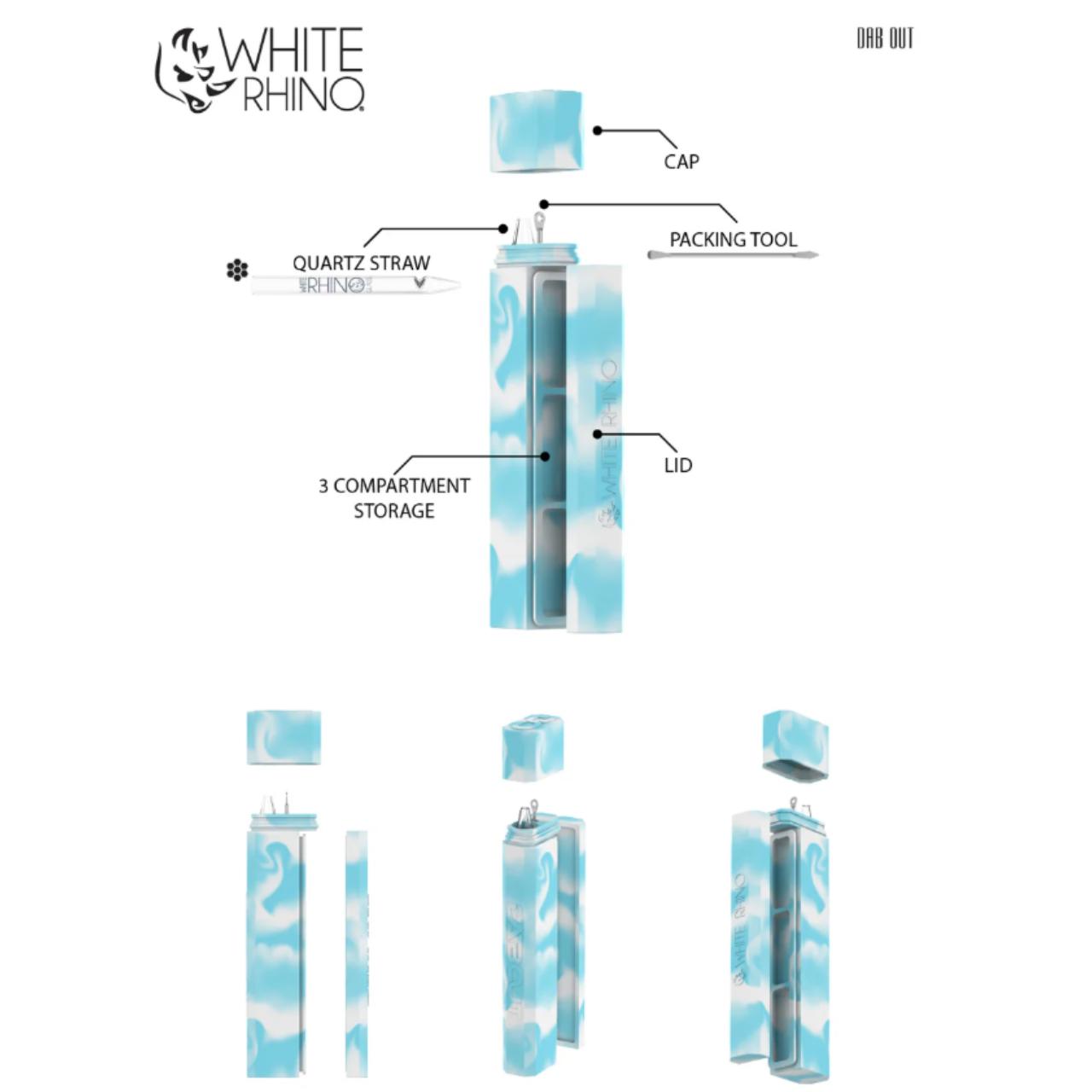 White Rhino Dab Out Glow in The Dark Quartz Angle