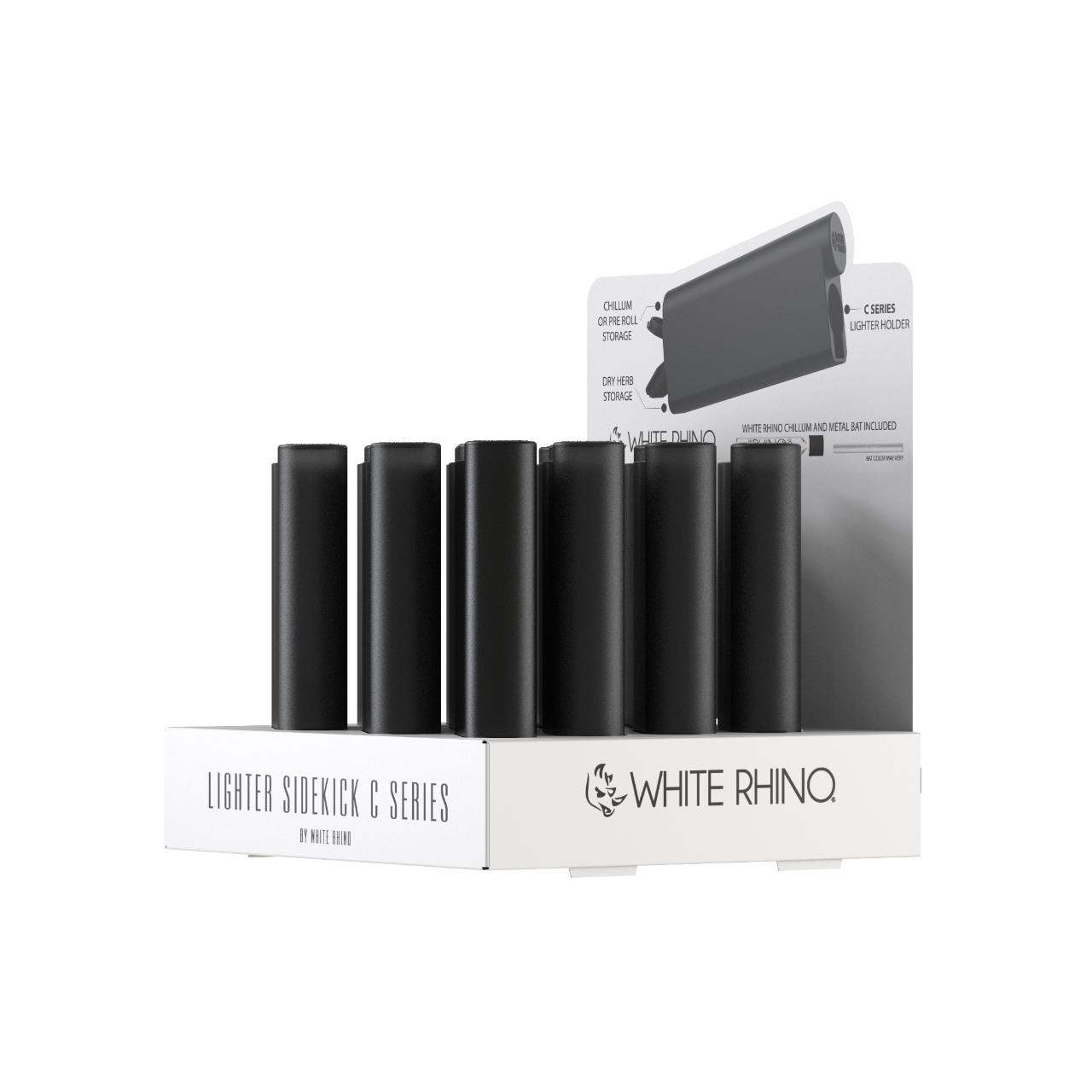 White Rhino Lighter Sidekick C Series Solid Black-12CT Display Side