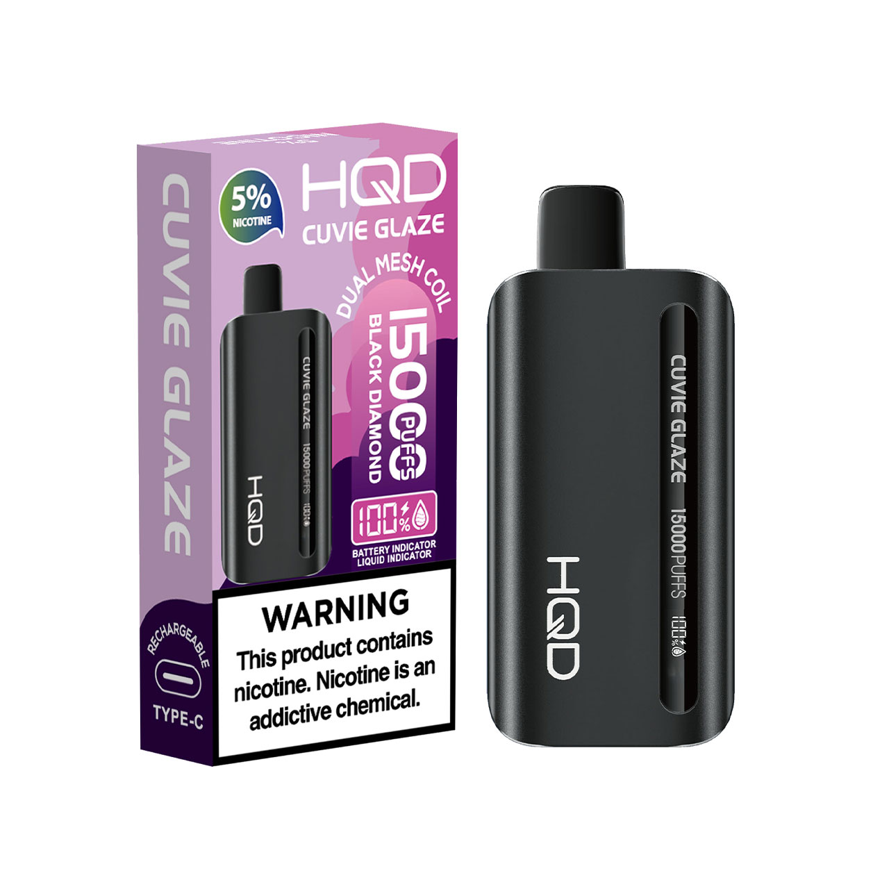HQD Cuvie Glaze 15000 Puff Disposable Black Diamond HQD Cuvie Glaze 15000 Puff Disposable Black Diamond