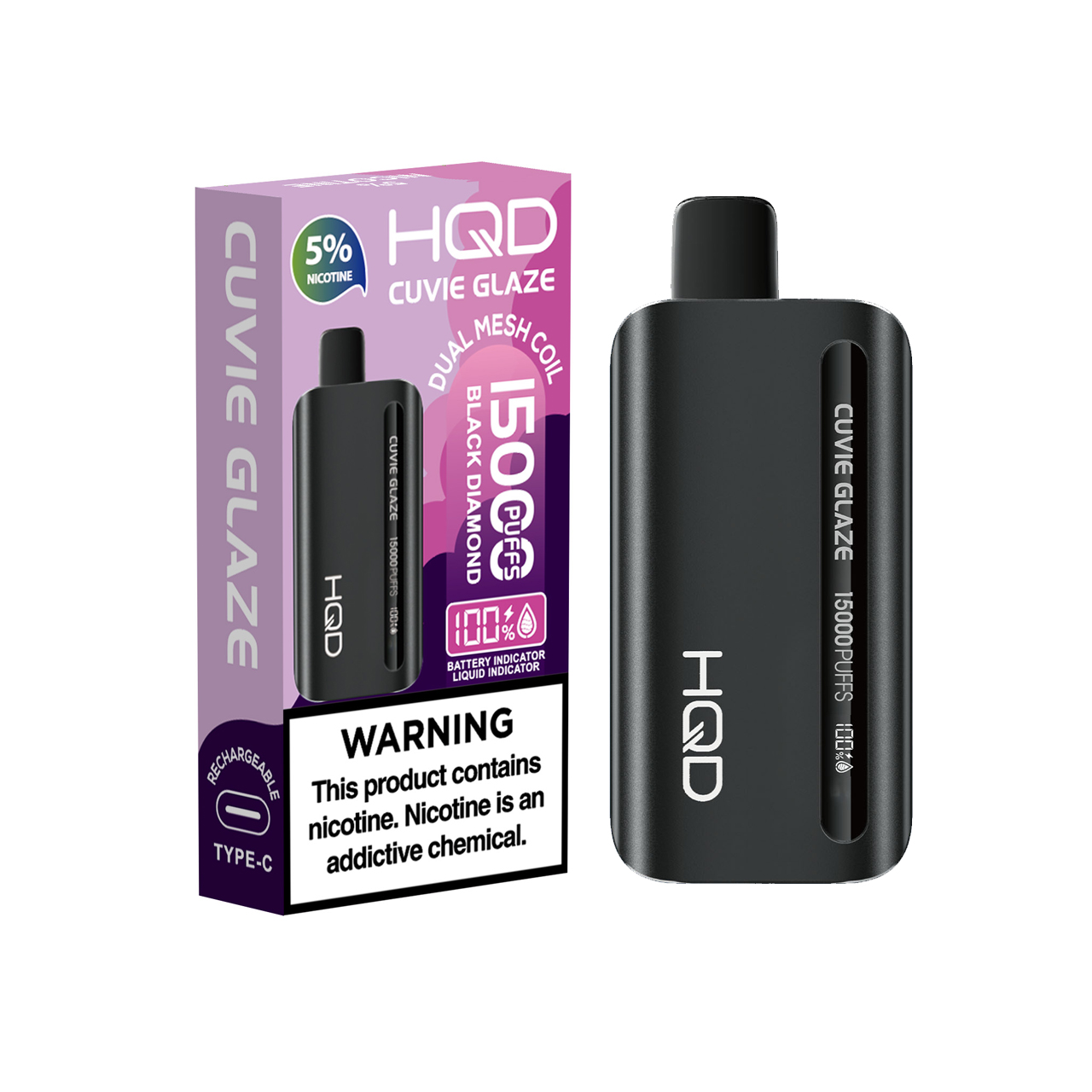 HQD Cuvie Glaze 15000 Puff Disposable-Black Diamond HQD Cuvie Glaze 15000 Puff Disposable-Black Diamond