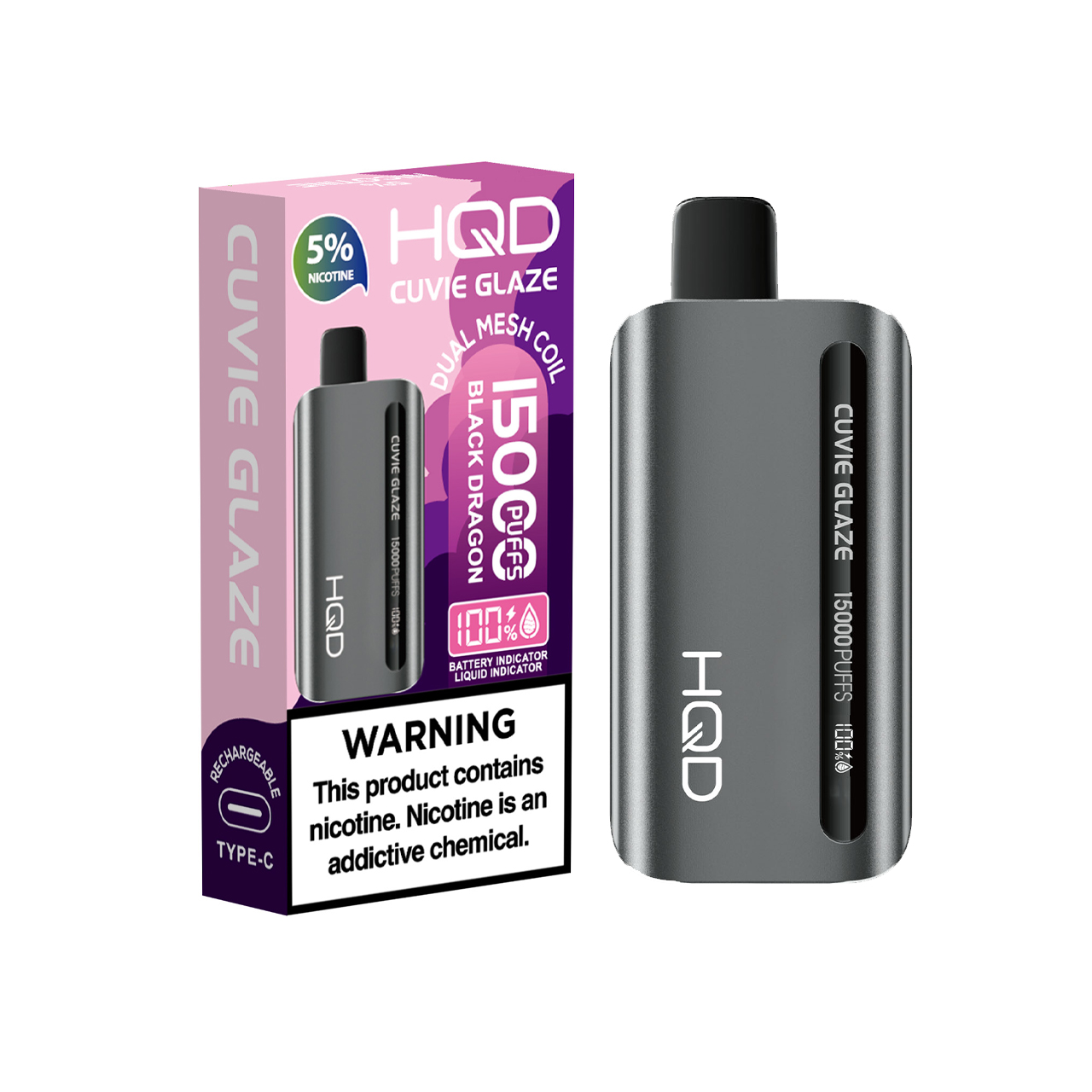 HQD Cuvie Glaze 15000 Puff Disposable-Black Dragon HQD Cuvie Glaze 15000 Puff Disposable-Black Dragon