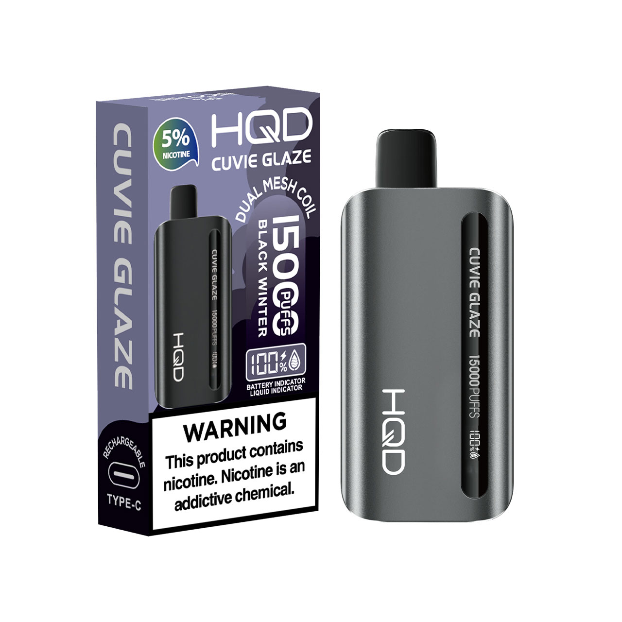 HQD Cuvie Glaze 15000 Puff Disposable Black Winter HQD Cuvie Glaze 15000 Puff Disposable Black Winter