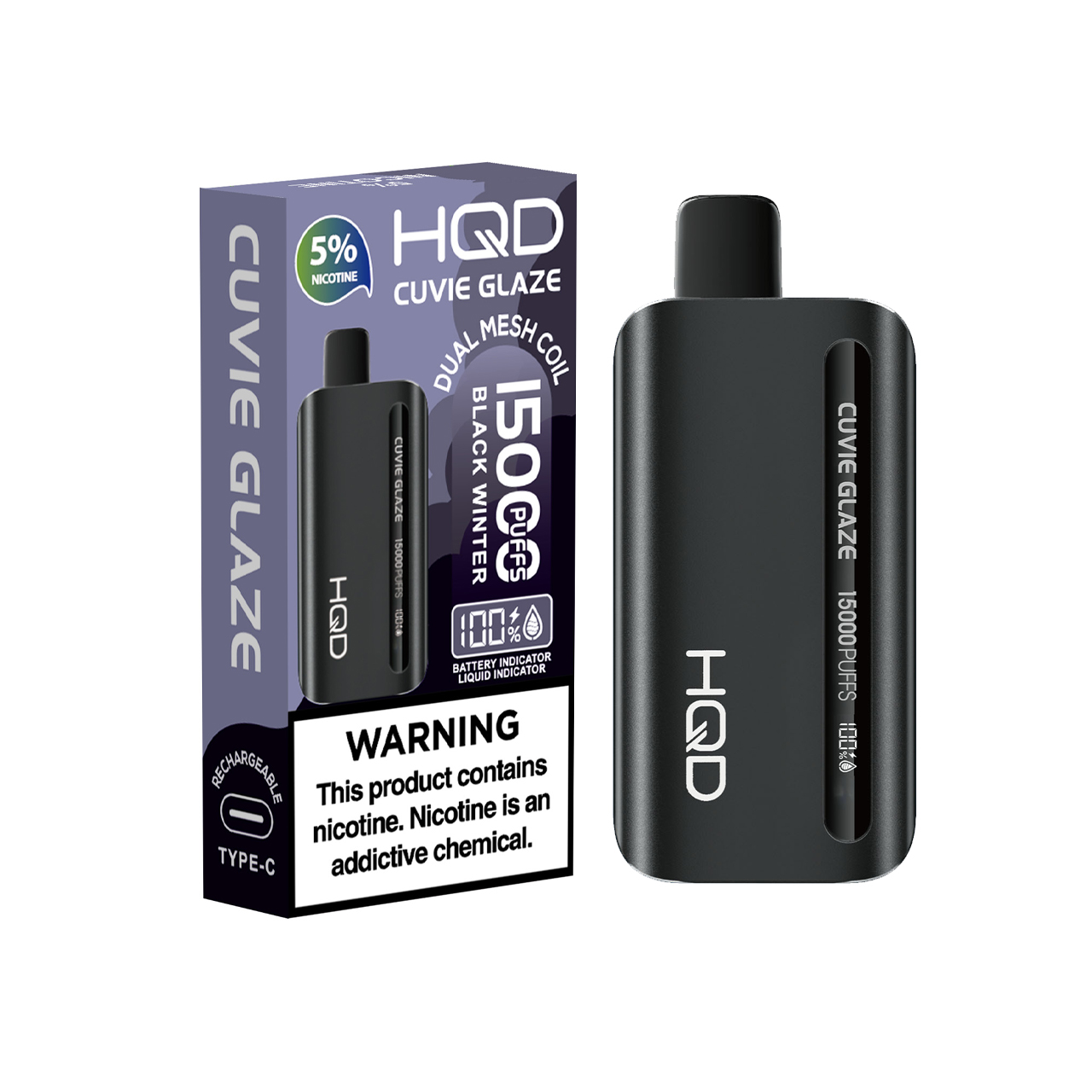HQD Cuvie Glaze 15000 Puff Disposable-Black Winter HQD Cuvie Glaze 15000 Puff Disposable-Black Winter