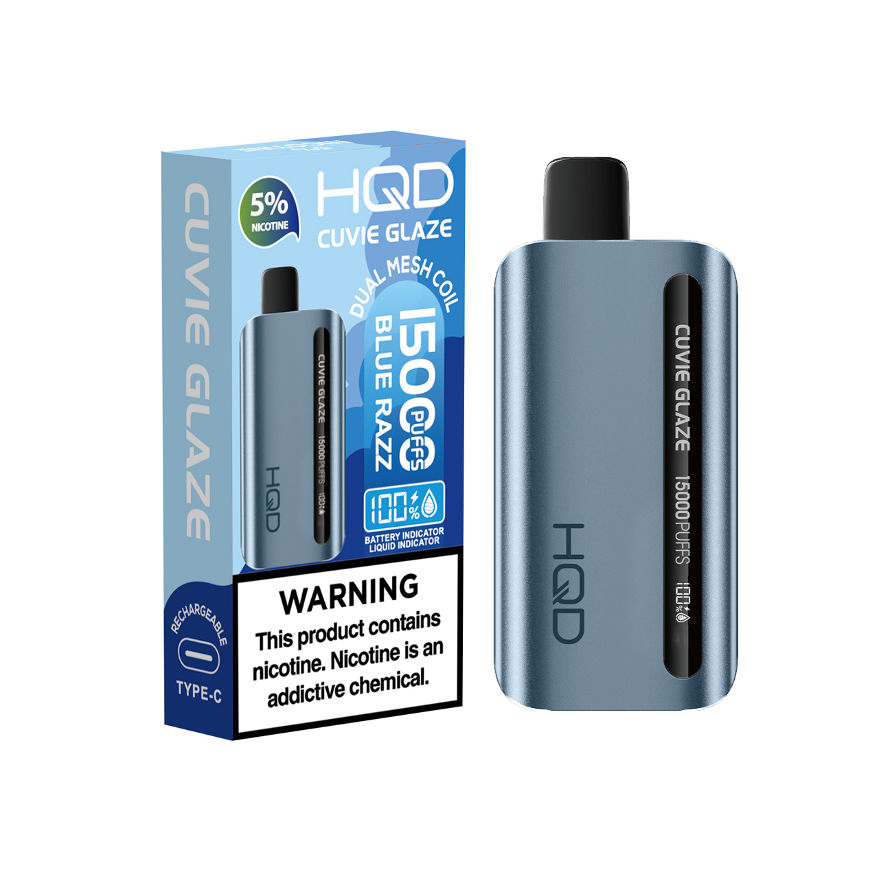 HQD Cuvie Glaze 15000 Puff Disposable-Blue Razz HQD Cuvie Glaze 15000 Puff Disposable-Blue Razz