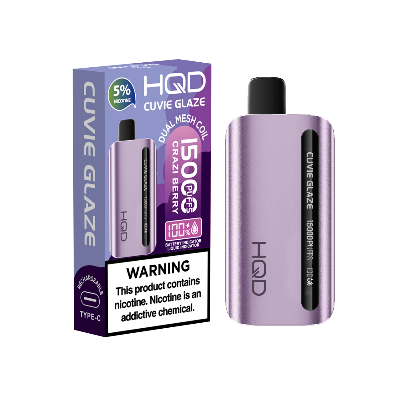 HQD Cuvie Glaze 15000 Puff Disposable-Crazi Berry HQD Cuvie Glaze 15000 Puff Disposable-Crazi Berry