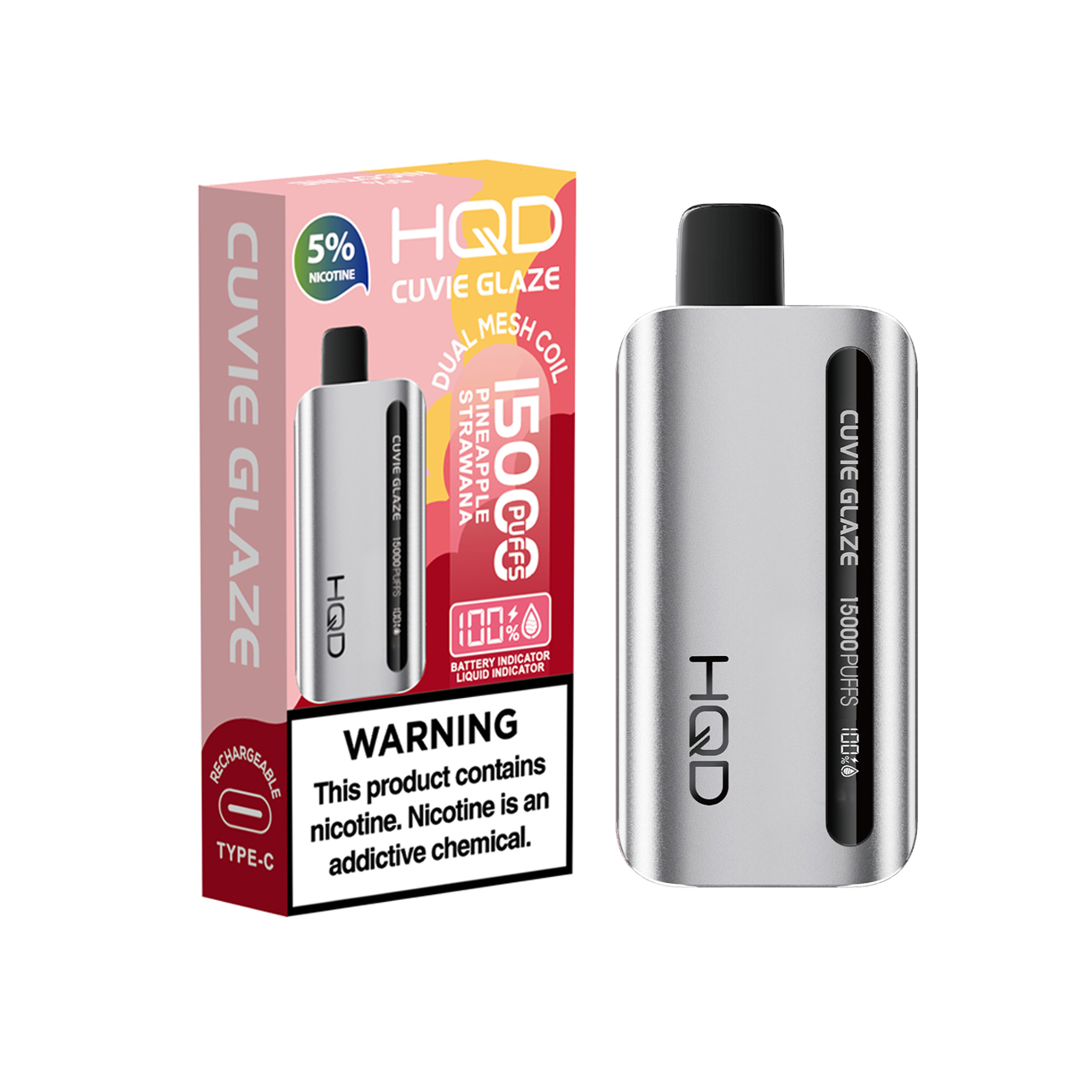 HQD Cuvie Glaze 15000 Puff Disposable-Pineapple Strawana HQD Cuvie Glaze 15000 Puff Disposable-Pineapple Strawana