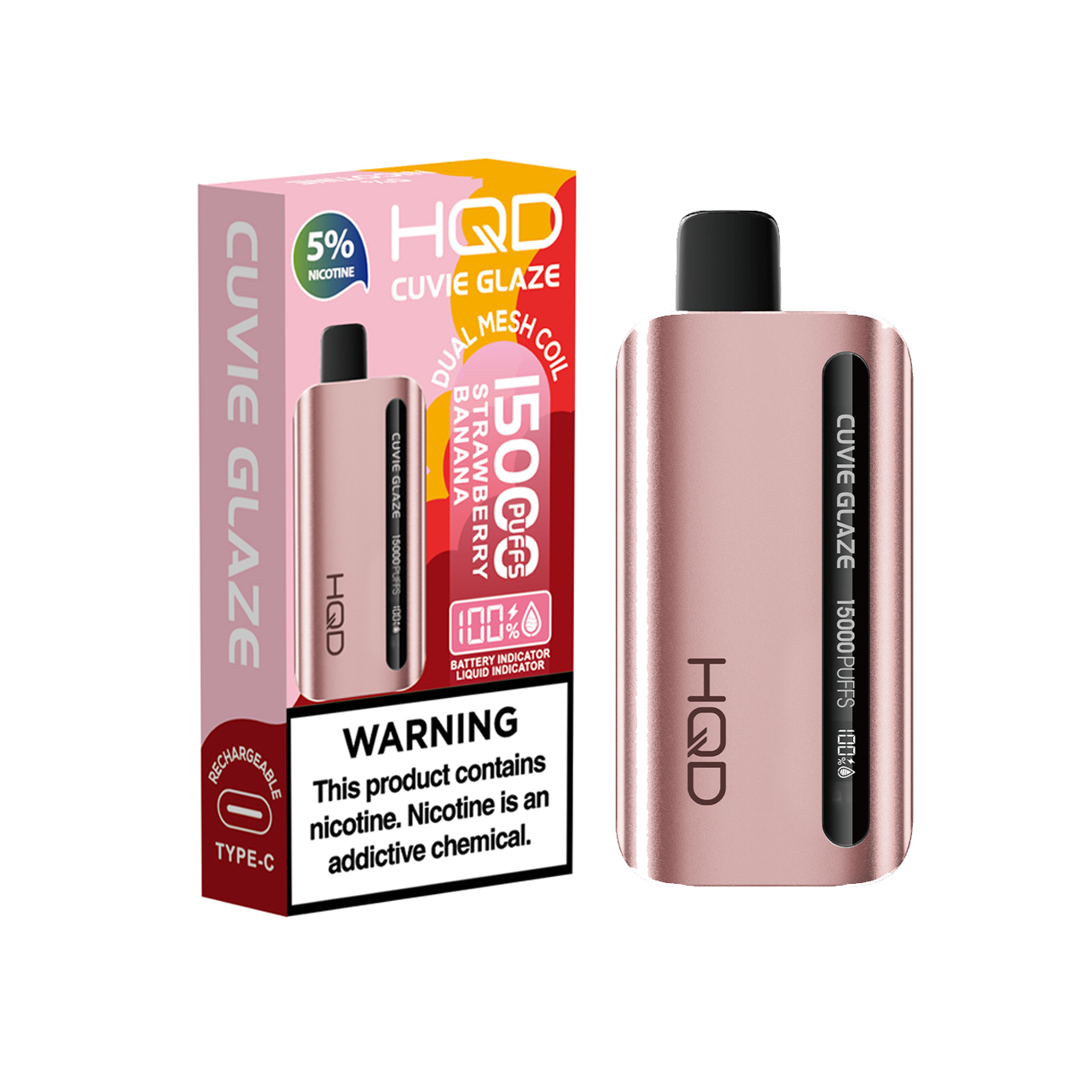 HQD Cuvie Glaze 15000 Puff Disposable-Strawberry Banana HQD Cuvie Glaze 15000 Puff Disposable-Strawberry Banana