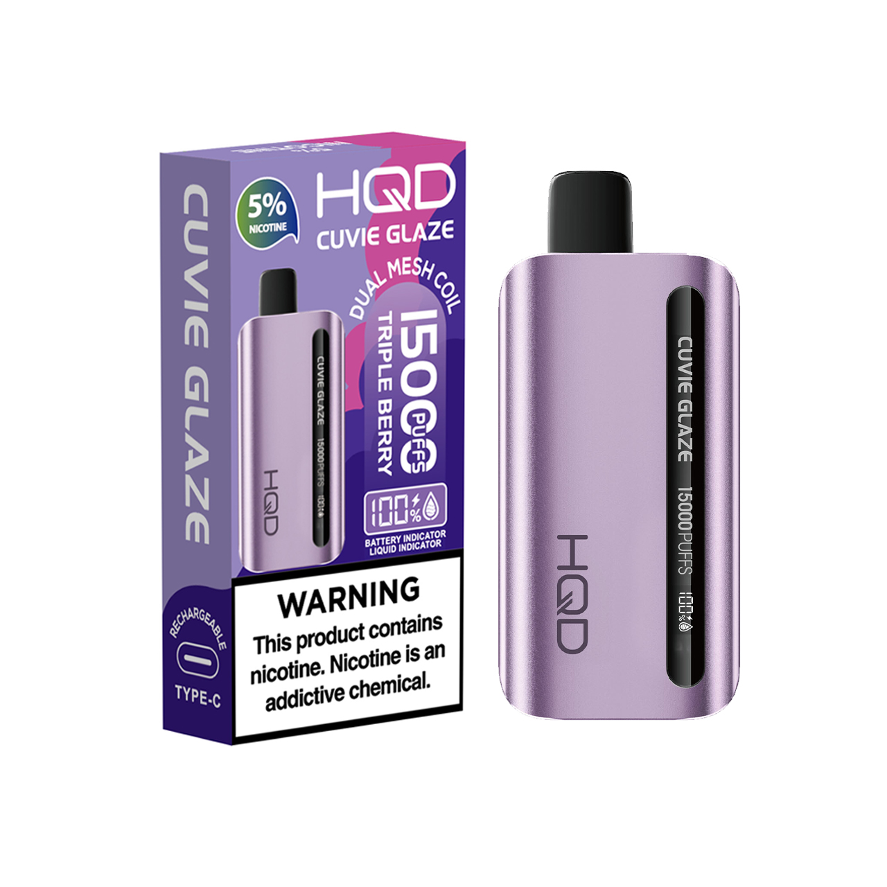 HQD Cuvie Glaze 15000 Puff Disposable-Triple Berry HQD Cuvie Glaze 15000 Puff Disposable-Triple Berry