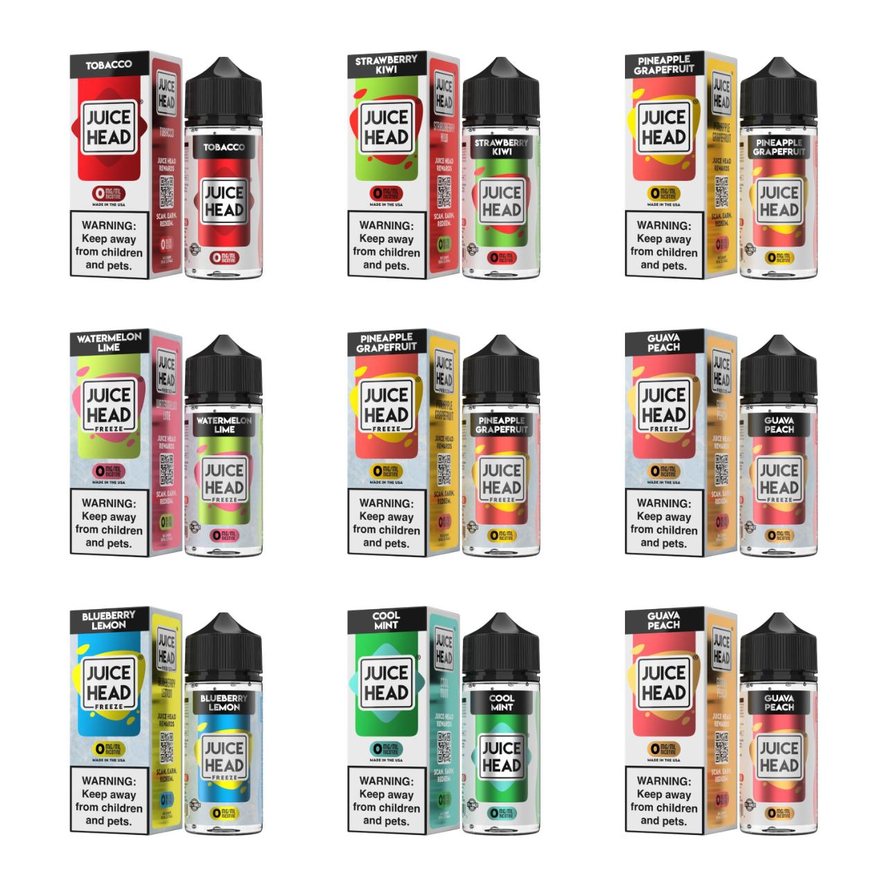 Juice Head 100ml E-Juice 0MG Collection