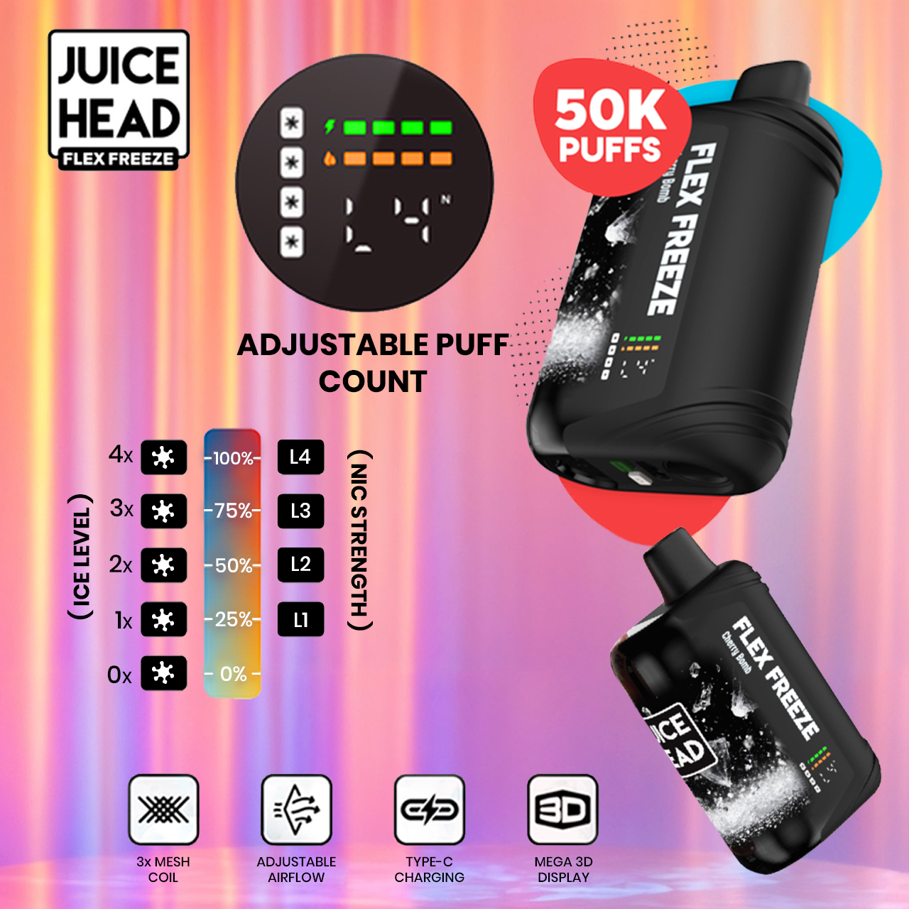 Juice Head Flex Freeze 50K Puff Disposable 1